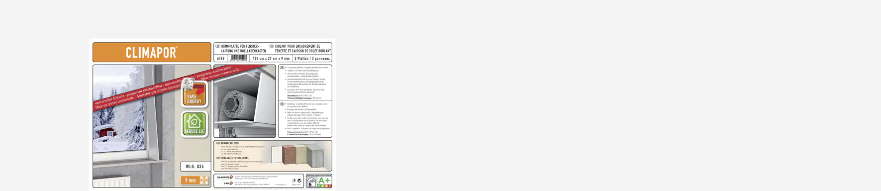 Climapor Dämmplatte für Rollladenkasten und Fensterlaibung