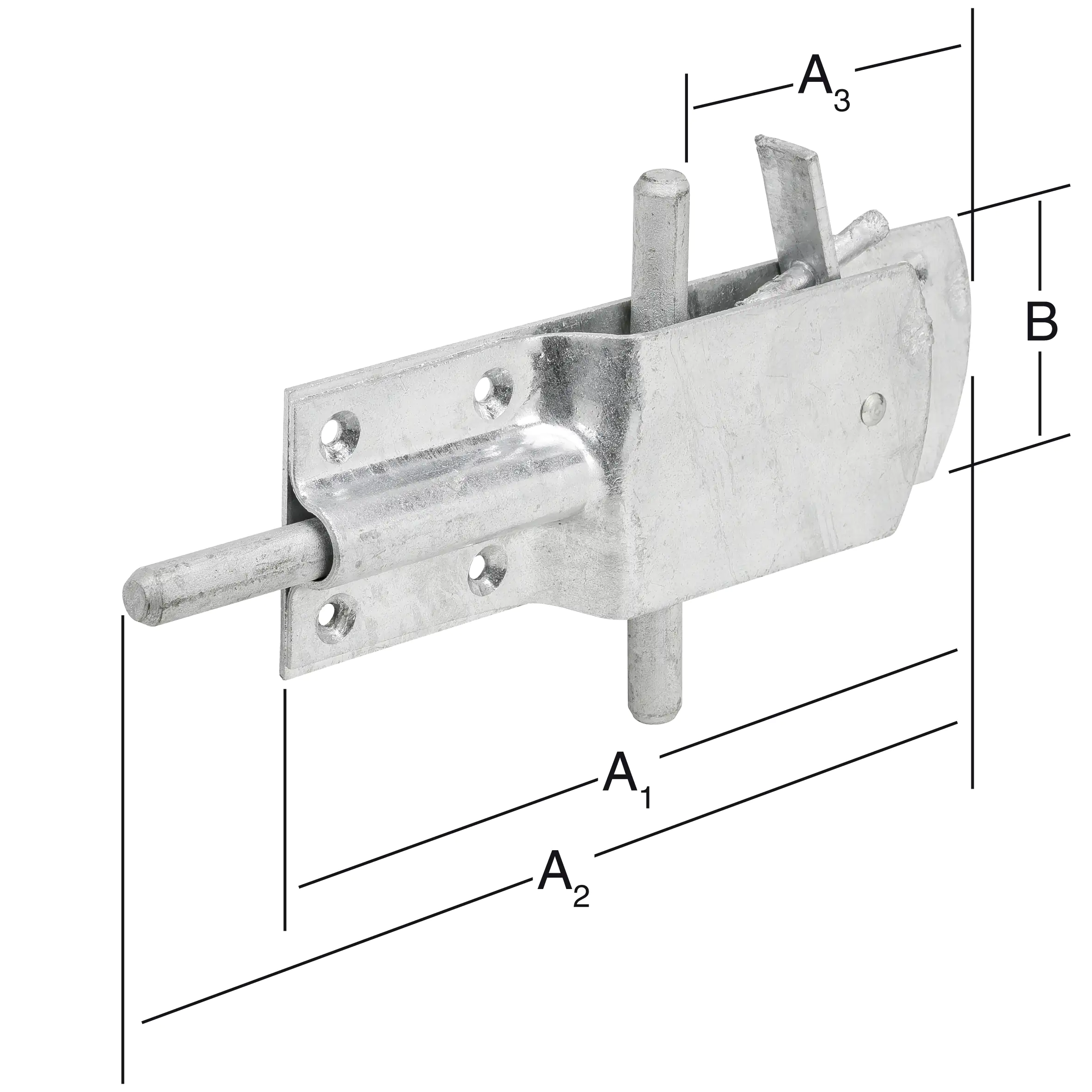 Vormann Sicherheits-Stallriegel feuerverzinkt 200/265/130 x 65 mm