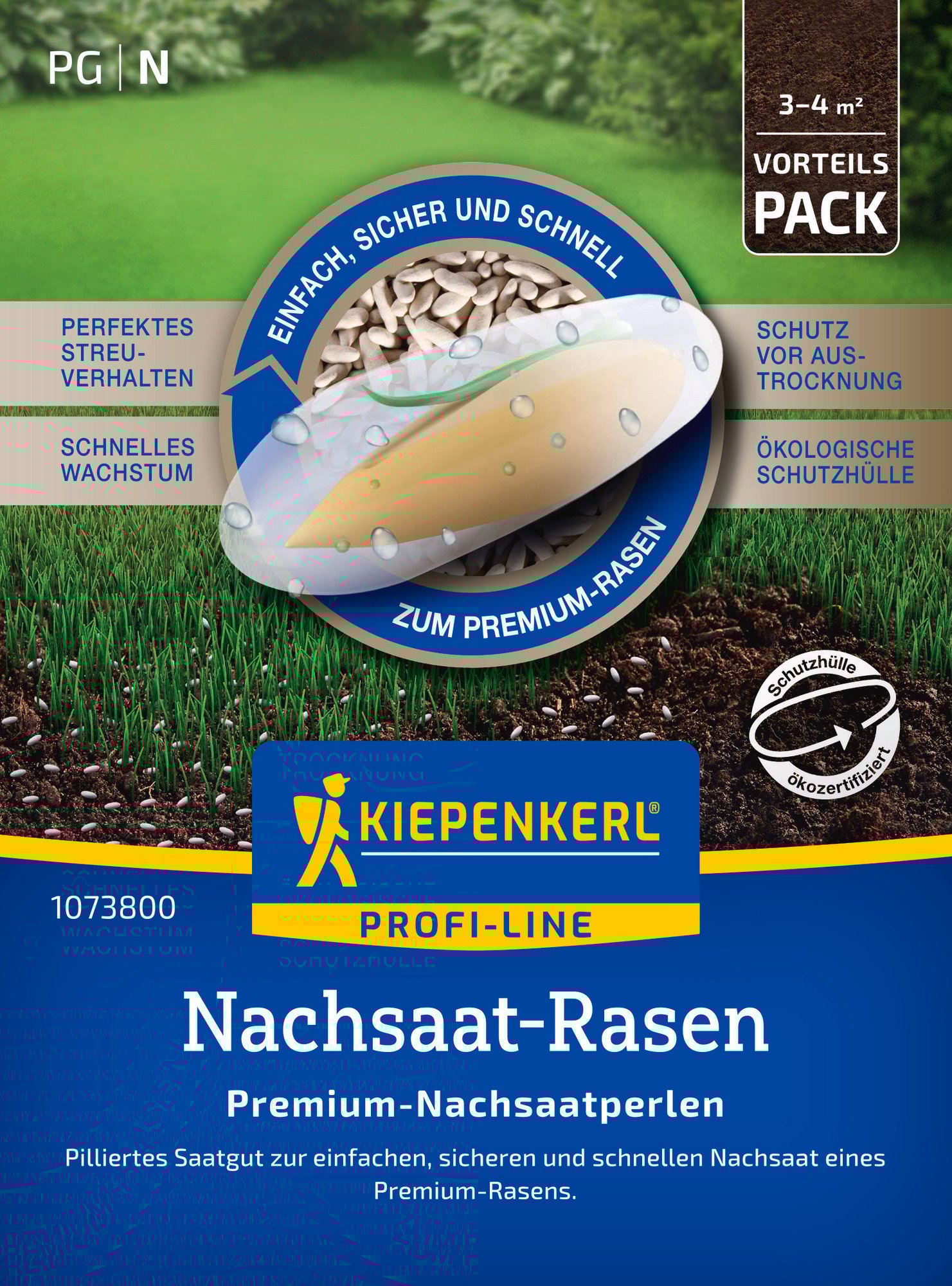 Kiepenkerl Profi-Line Rasensamen Nachsaat-Rasen Premium-Nachsaatperlen für ca. 3 - 4 m²