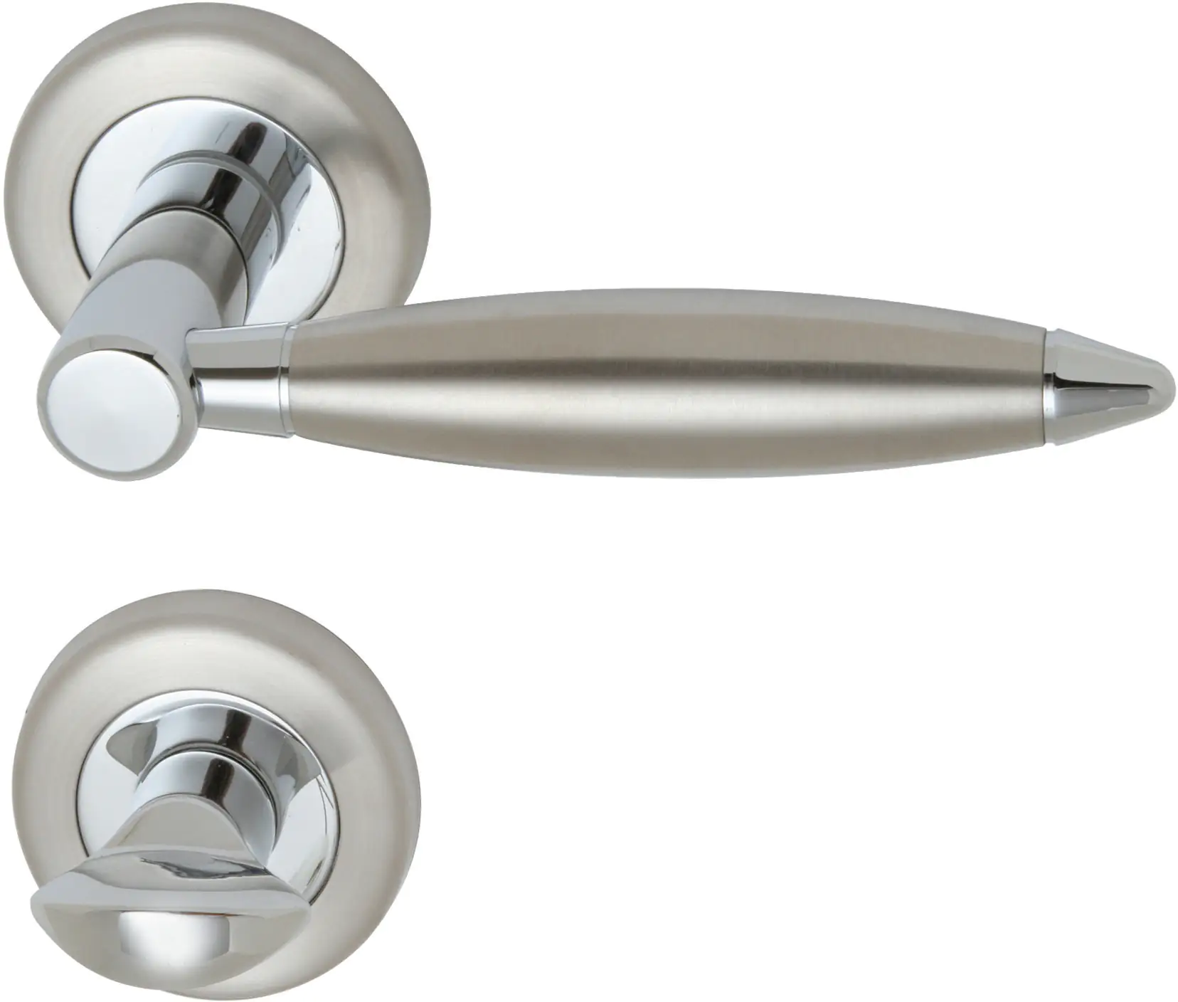 Alpertec WC-Rosettengarnitur Lenny Edelstahl silber rund