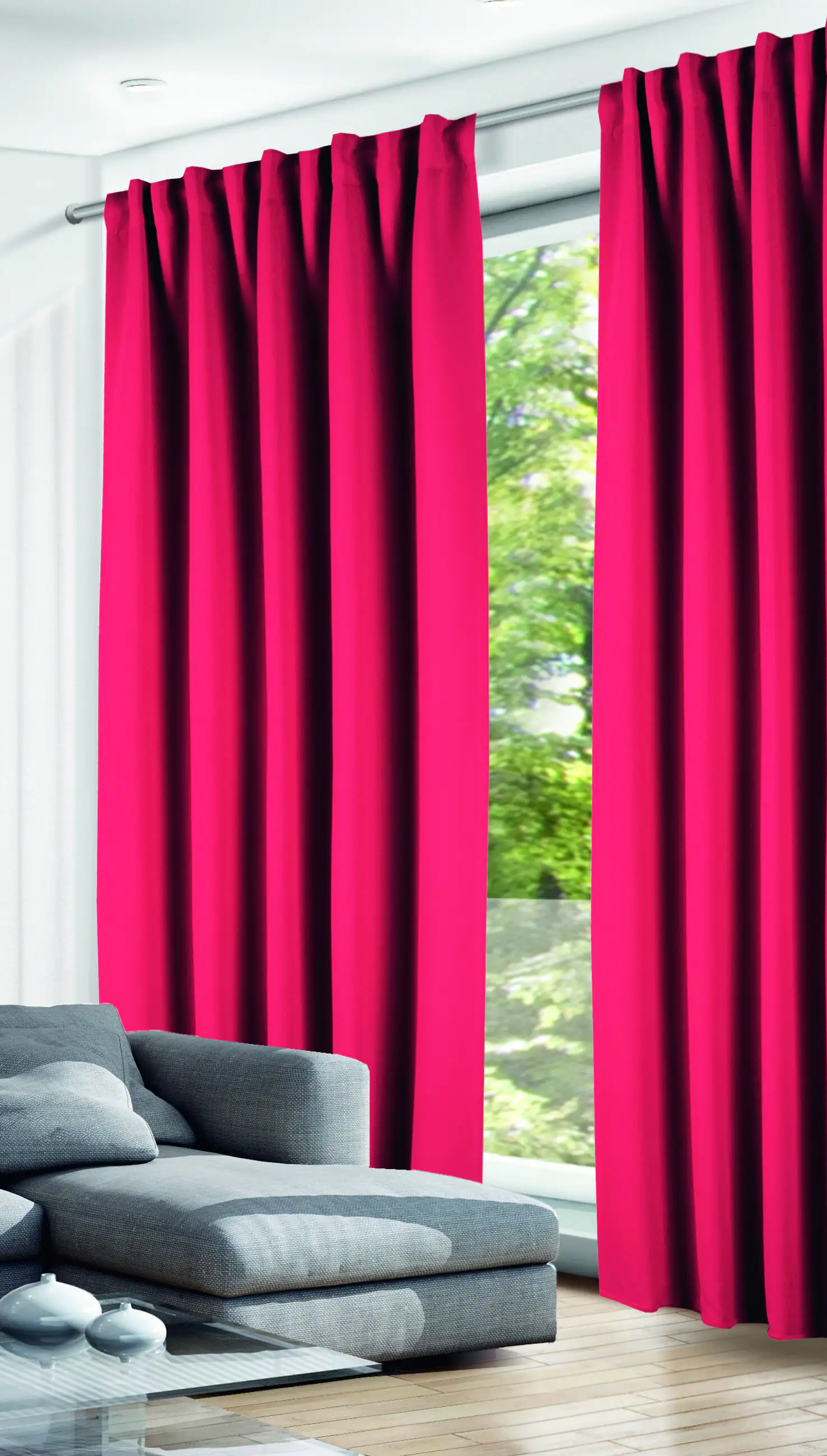 Neusser Collection Verdunklungsschal mit Gardinenband granat 135x245 cm