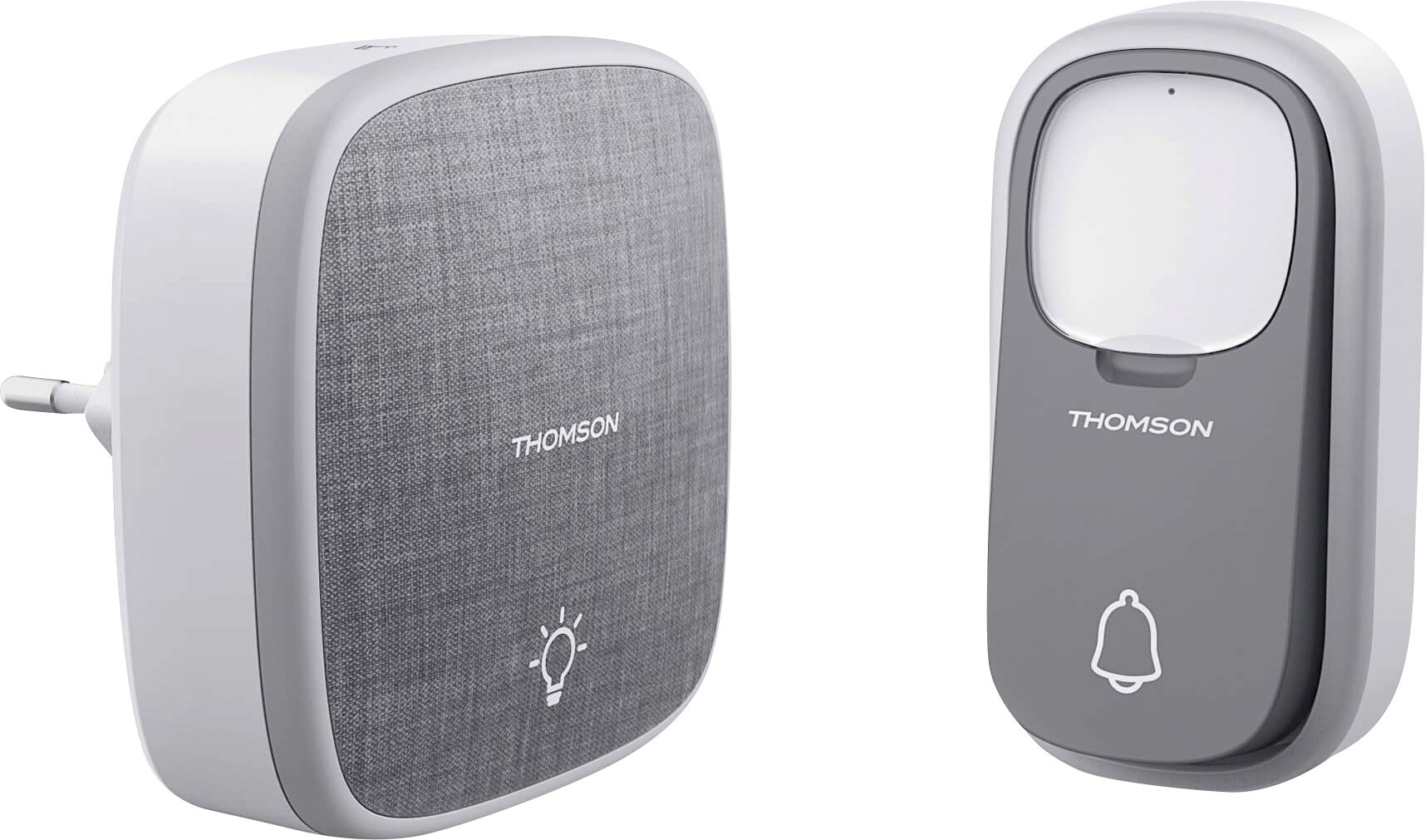 Thomson Funk-Türklingel drahtlose Klingeltaste ohne Batterie grau Thomson Funk-Türklingel drahtlose Klingeltaste ohne Batterie grau