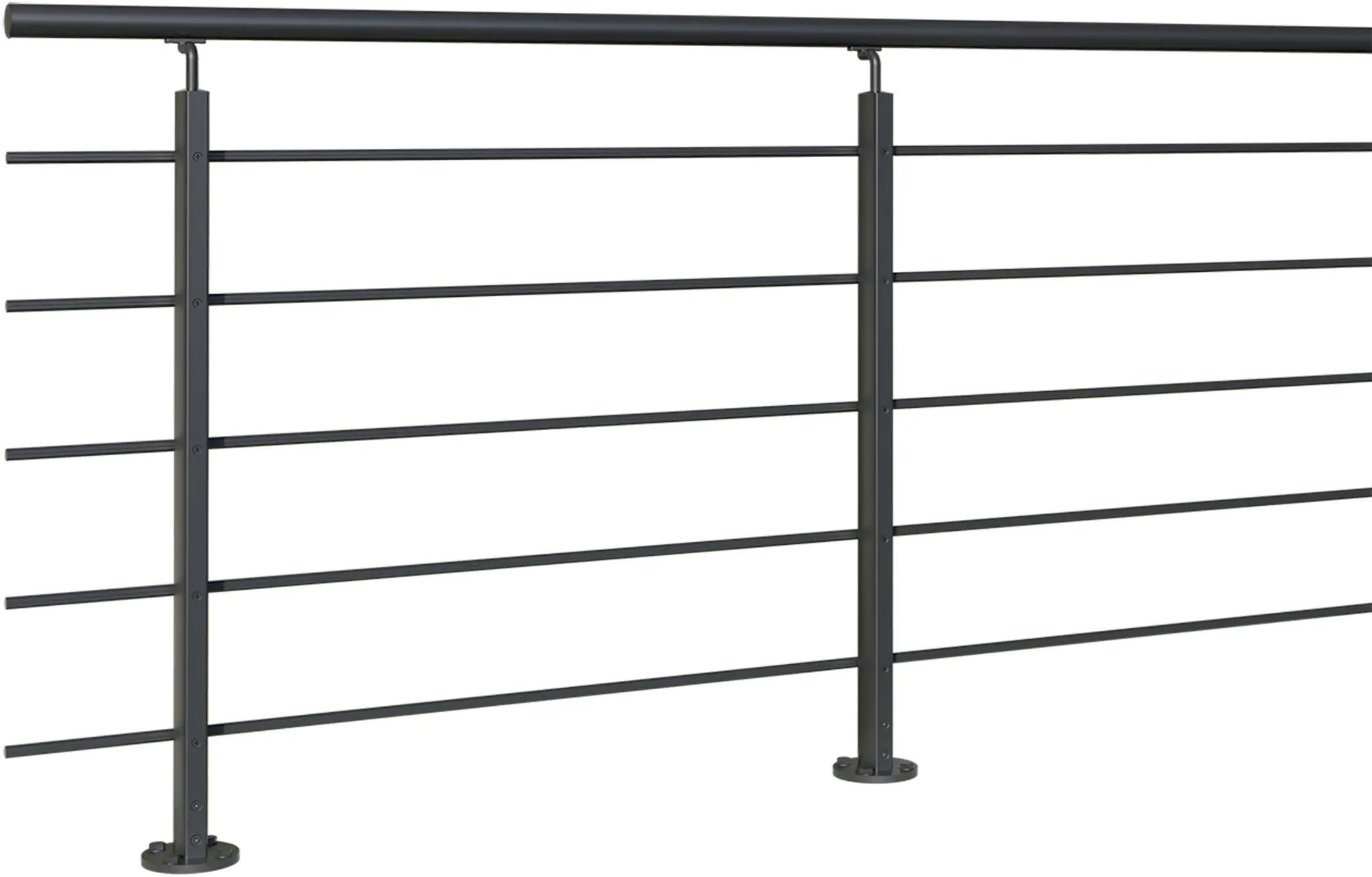 DOLLE Geländerset Aluminium schwarz mit ovalem Pfosten