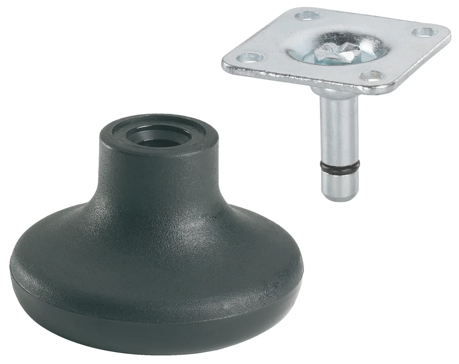 Möbelgleiter mit Platte Ø 50 mm Tragkr. 20 kg