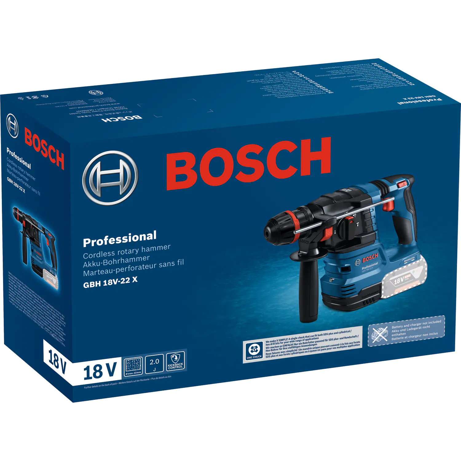Bosch Professional Akku-Bohrhammer GBH 18V-22 X Solo