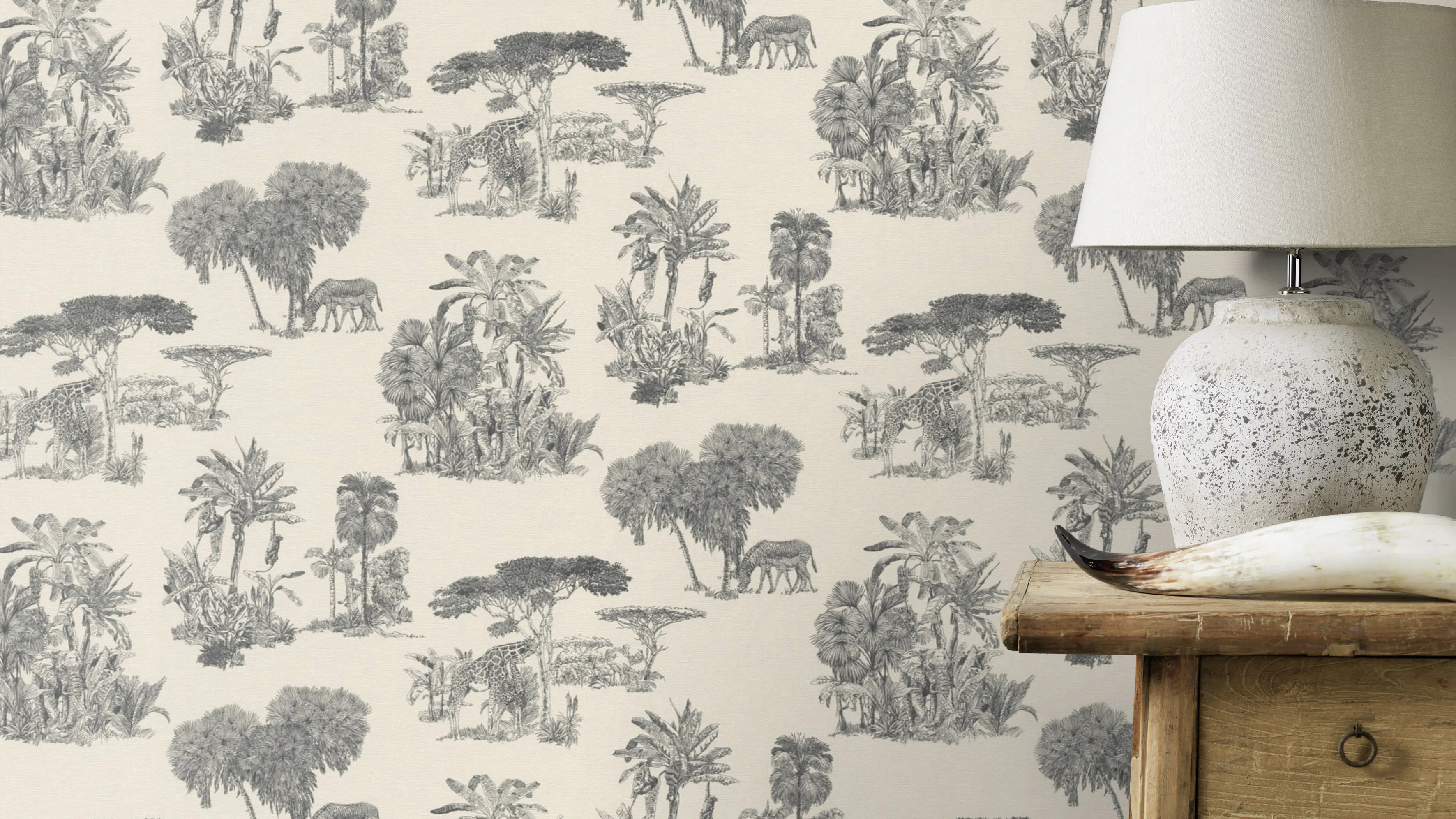 Rasch Vliestapete 555028 Schwarz-Anthrazit Muster & Motive 10,05 m x 0,53 m