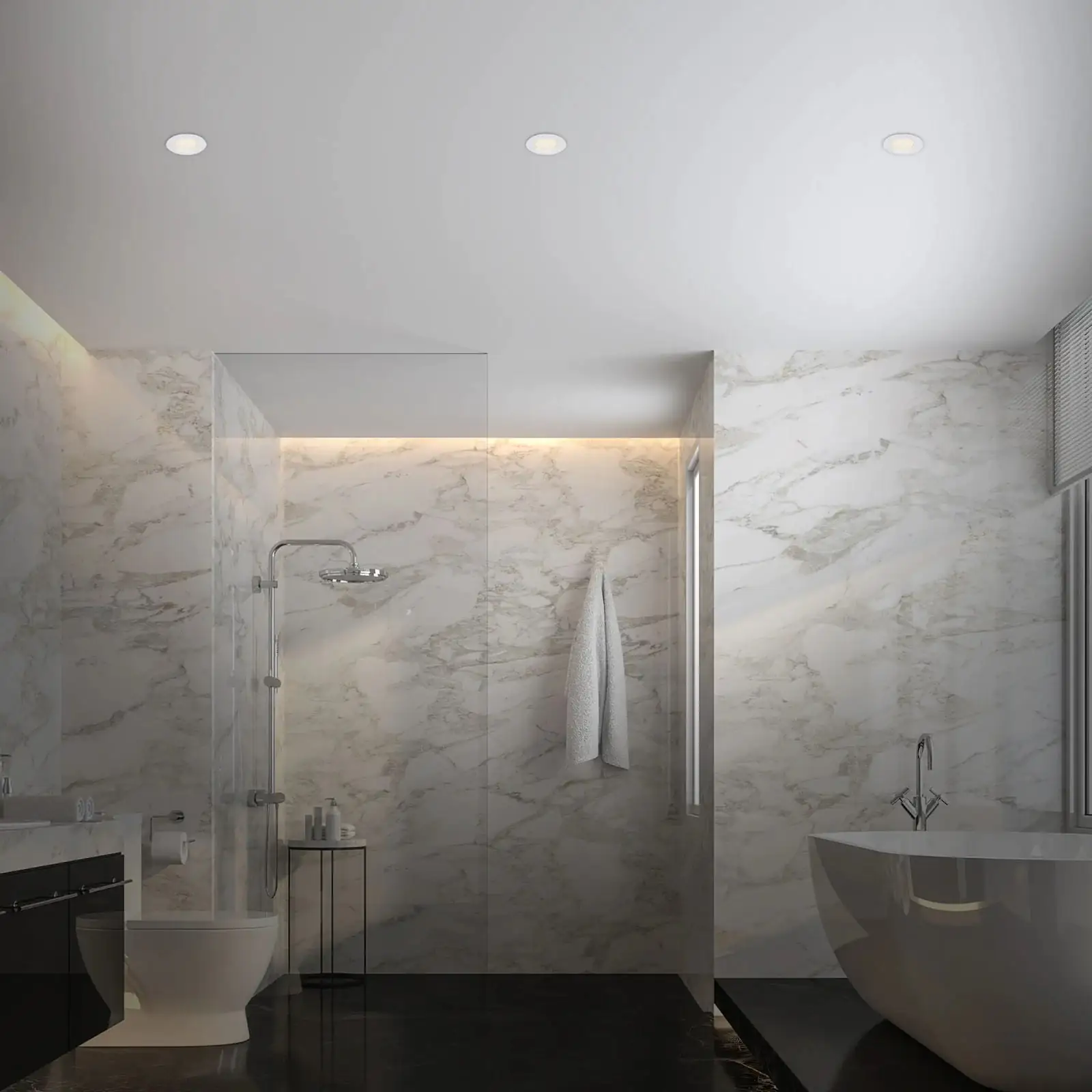 Di-Ka LED Einbauleuchte Carro 3er Set weiß Ø 9,5 cm 3W, warmweiß