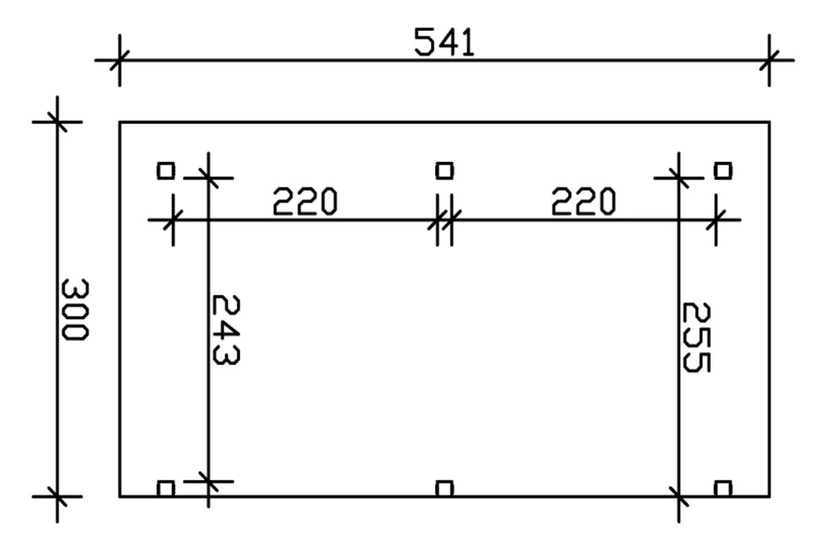 SKAN HOLZ Terrassenüberdachung Siena 541 x 300 cm, Leimholz, natur