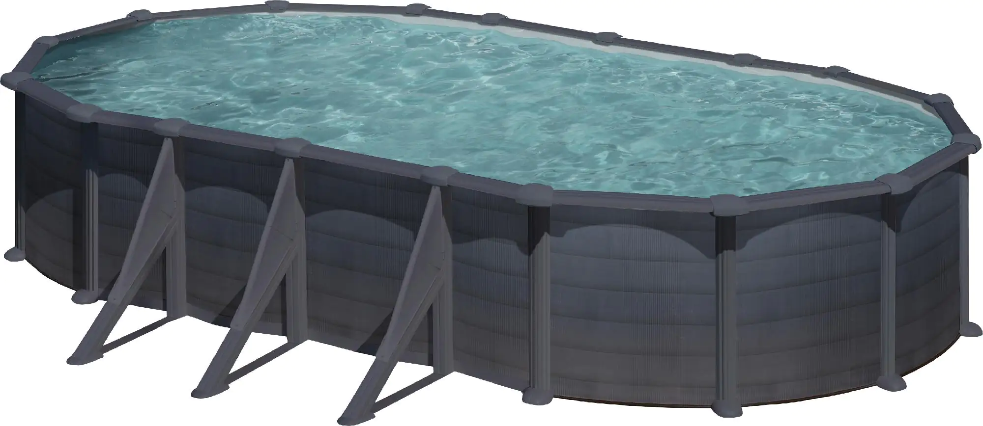Gre Stahlwandpool Granada oval 730 x 375 x 132 cm, graphit Gre Stahlwandpool Granada oval 730 x 375 x 132 cm, graphit