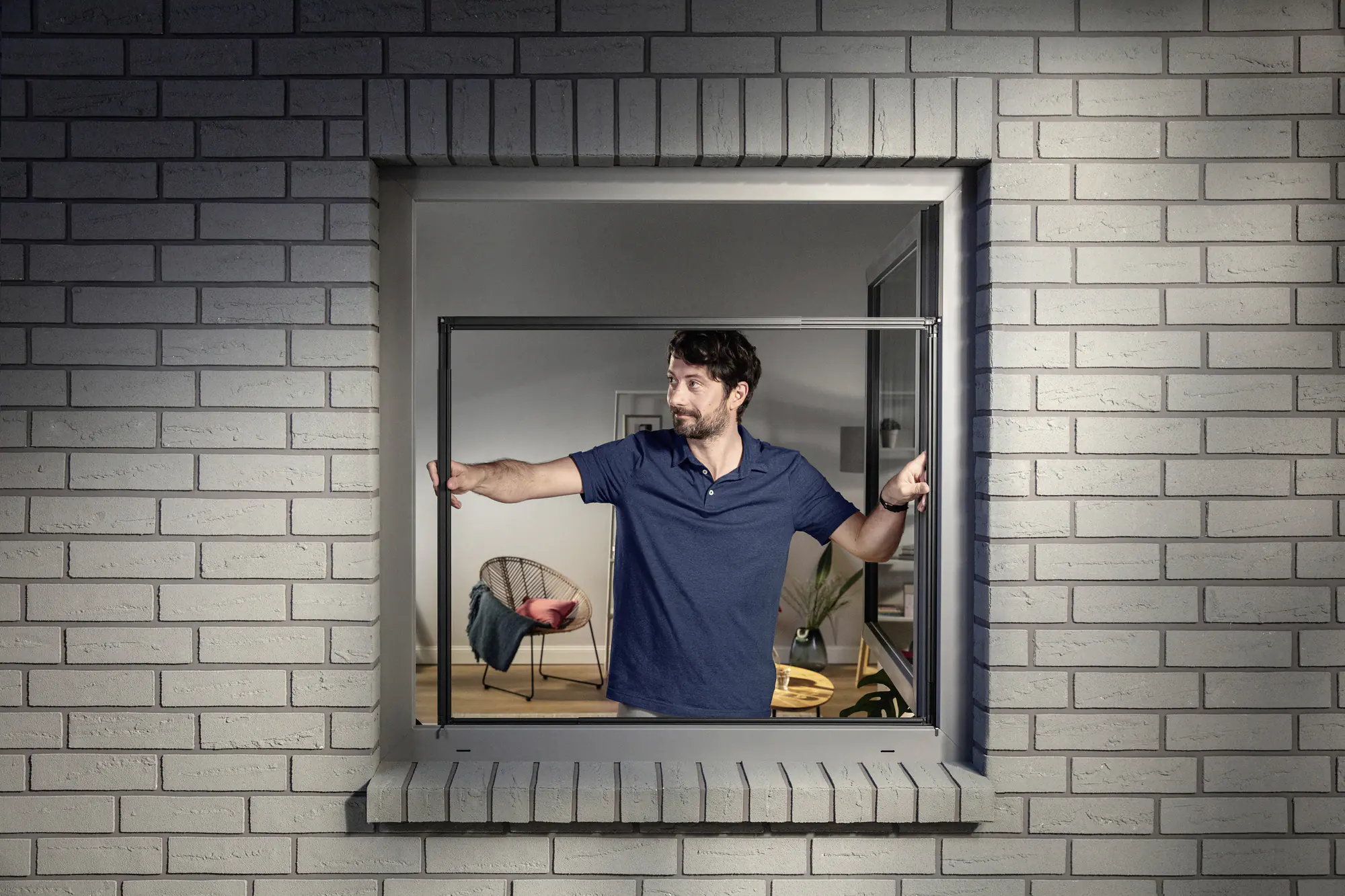 tesa Fliegenschutz-Fenster FALT 80 x 80 - 140 x 140 cm weiß/weiß