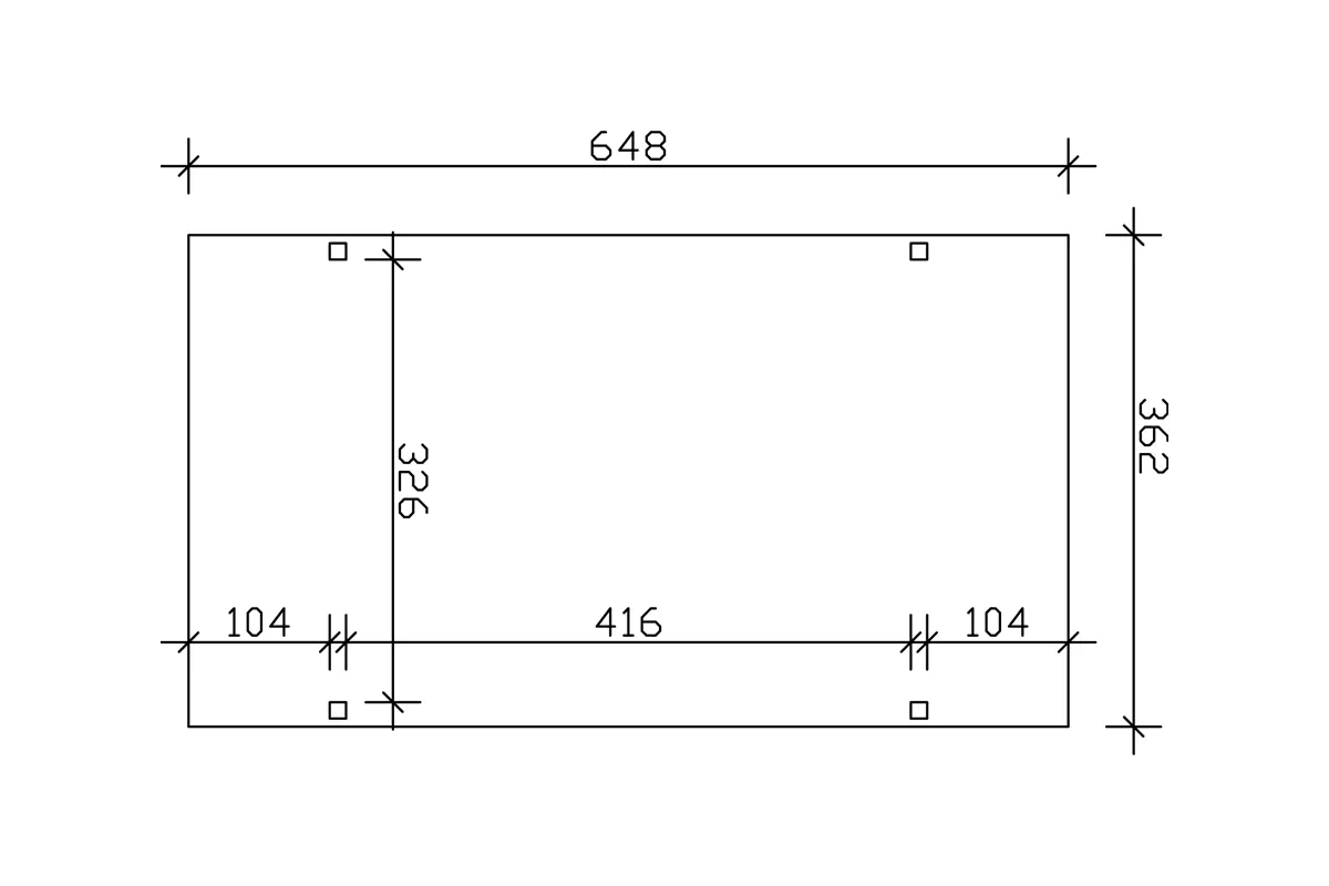 SKAN HOLZ Carport Westerwald 362 x 648 cm, lasiert in Weiß