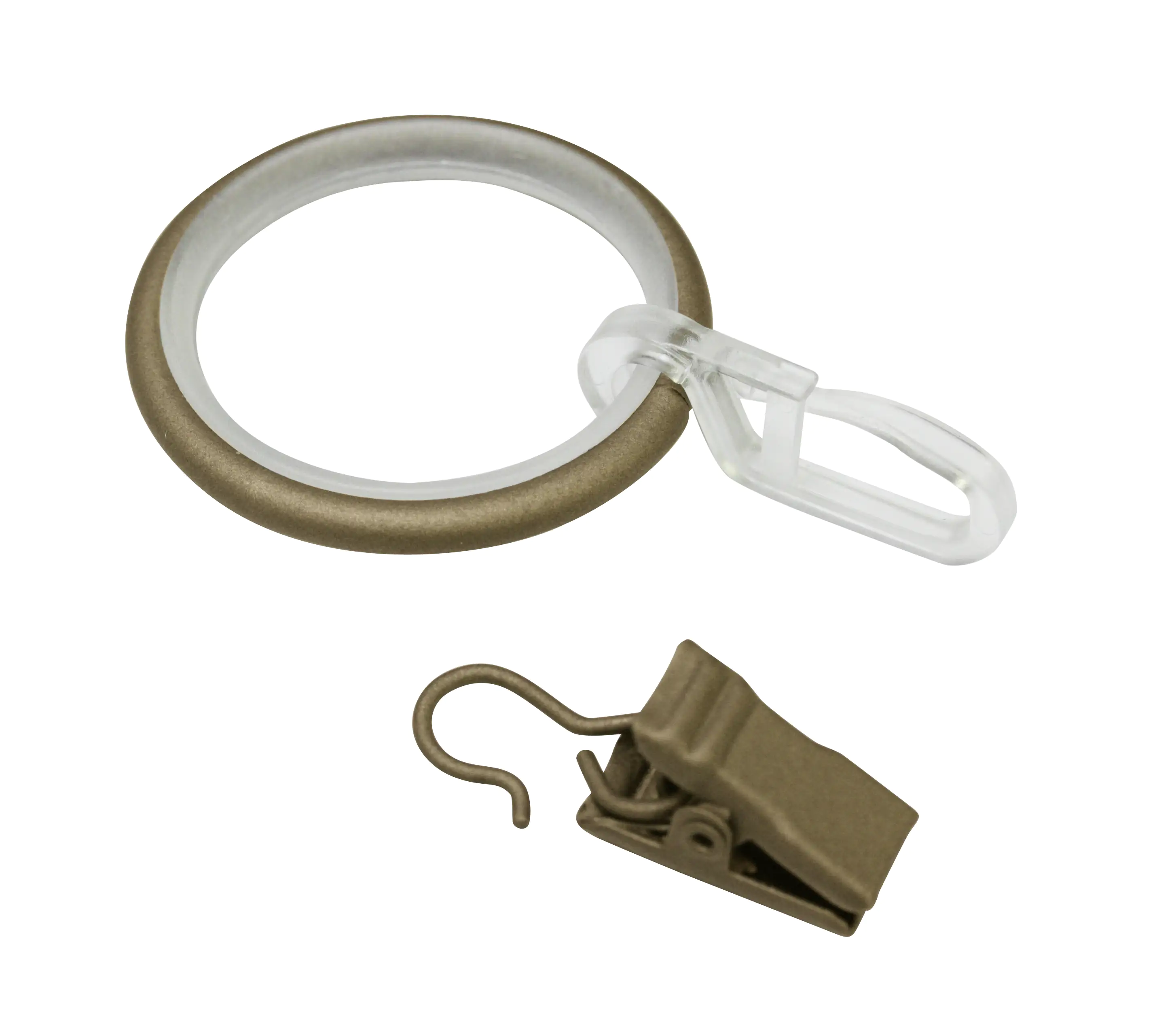 Gardinia Ringe mit Gleiteinlage Kira cappuccino, Ø 19 mm