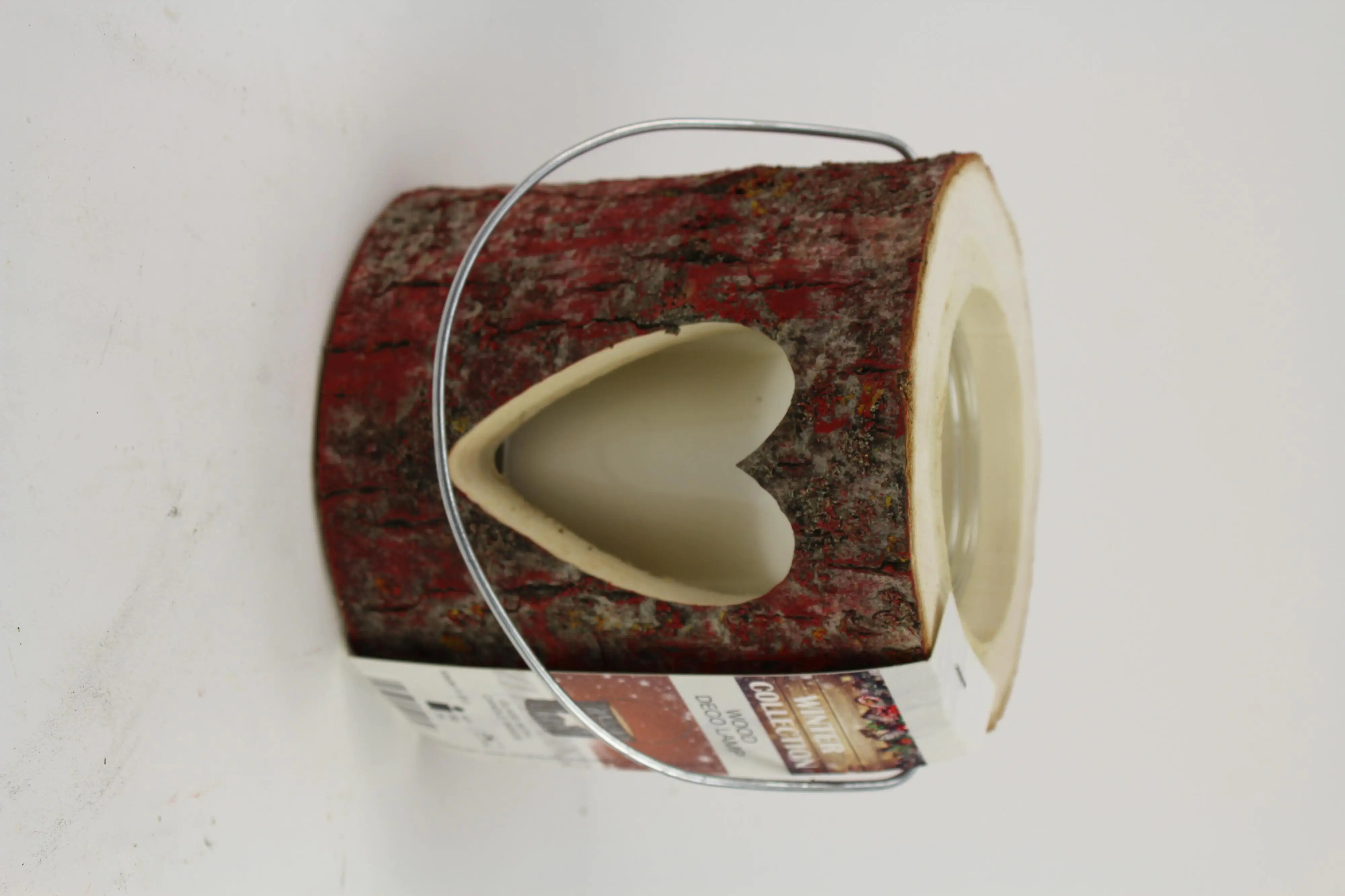 House of Rustic Holzlaterne rot Herz Motiv Ø 13 x 15 cm