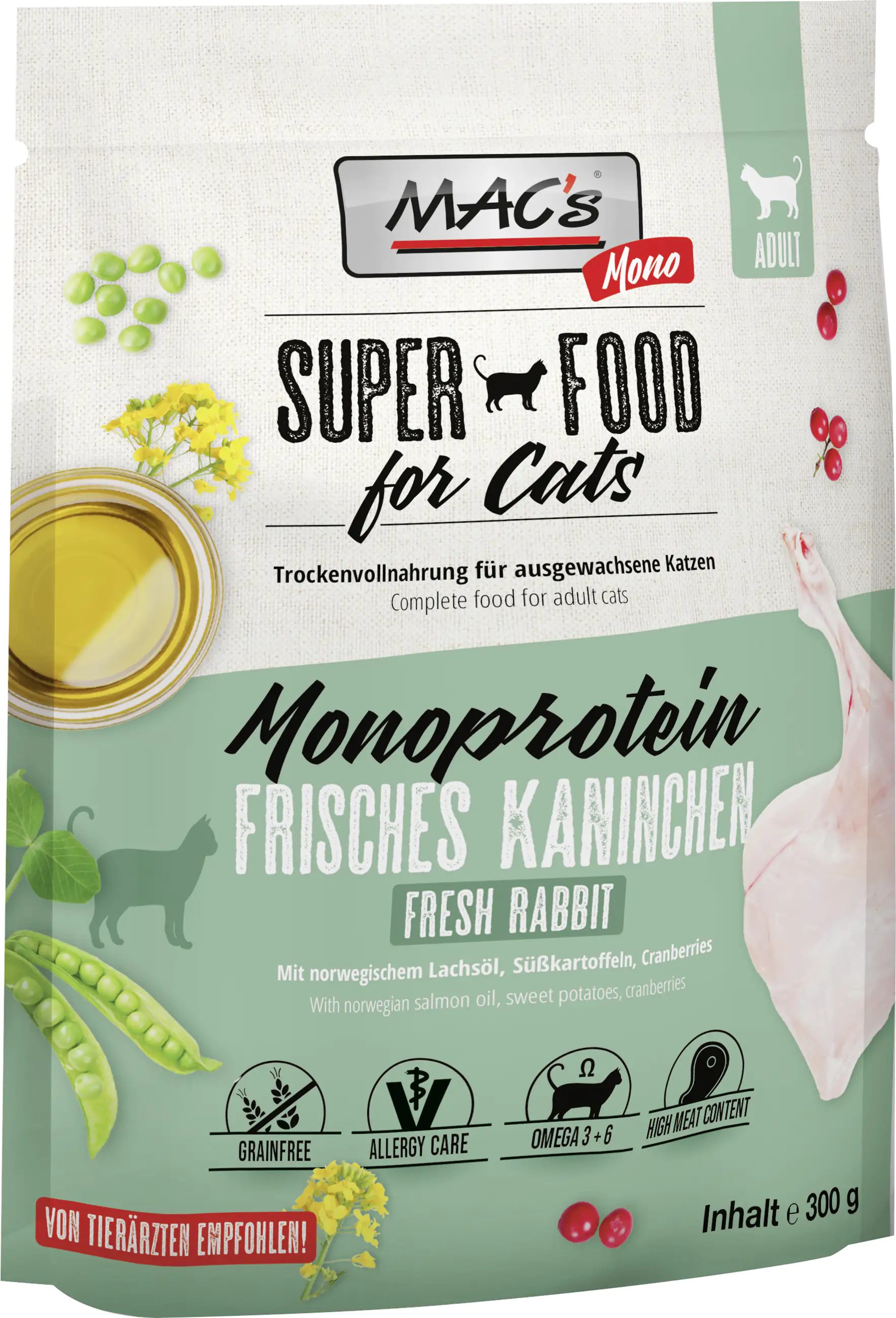 Macs Cat Adult Monoprotein Kaninchen 300 g