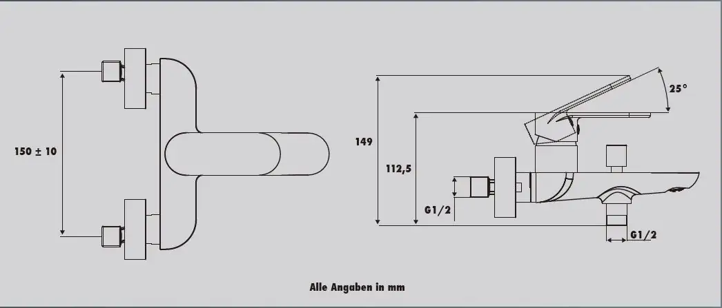 Primaster Badewannenarmatur Prag silbergrau