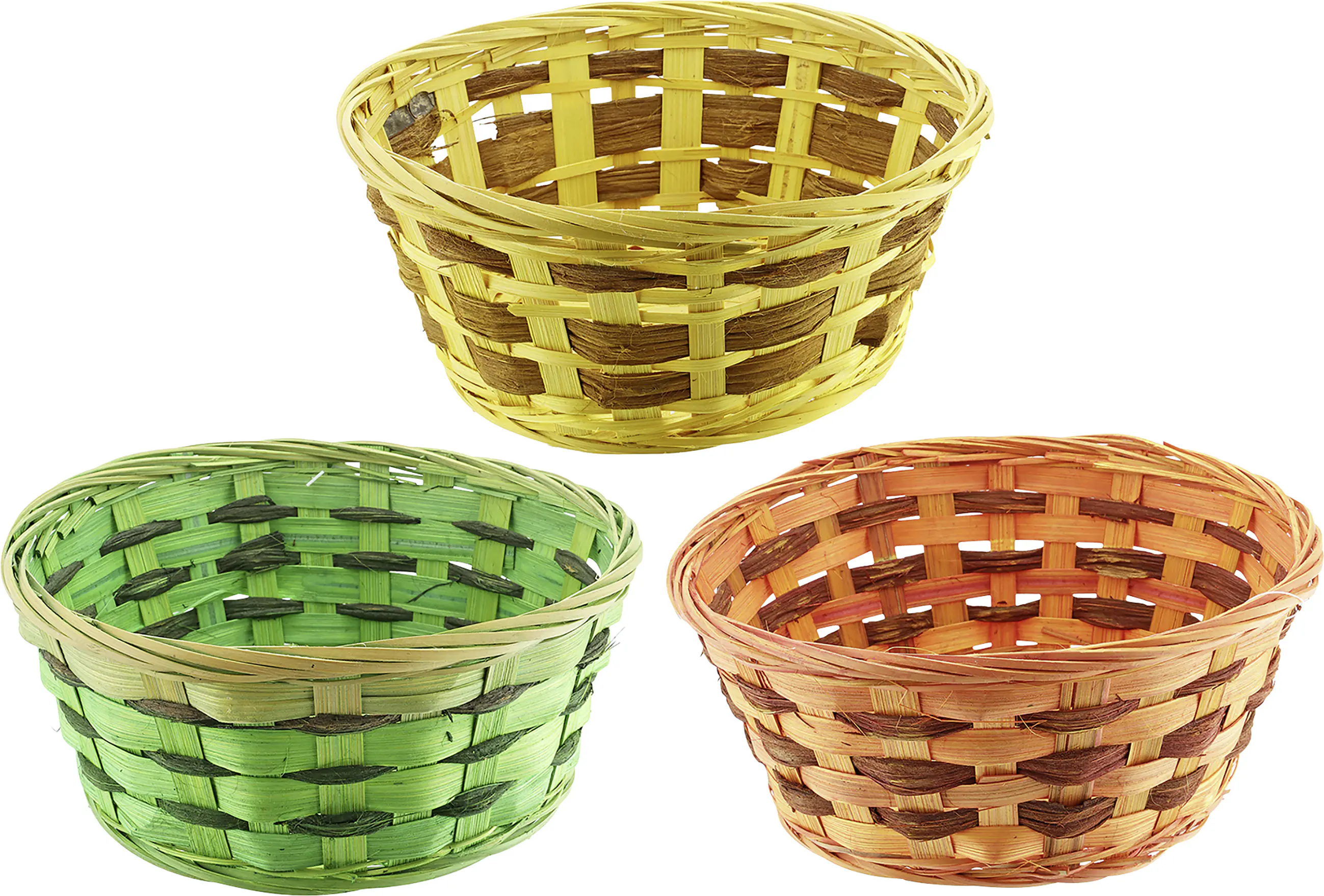Osterkörbchen rund Bambus 20 x 9 cm bunt Osterkörbchen rund Bambus 20 x 9 cm bunt