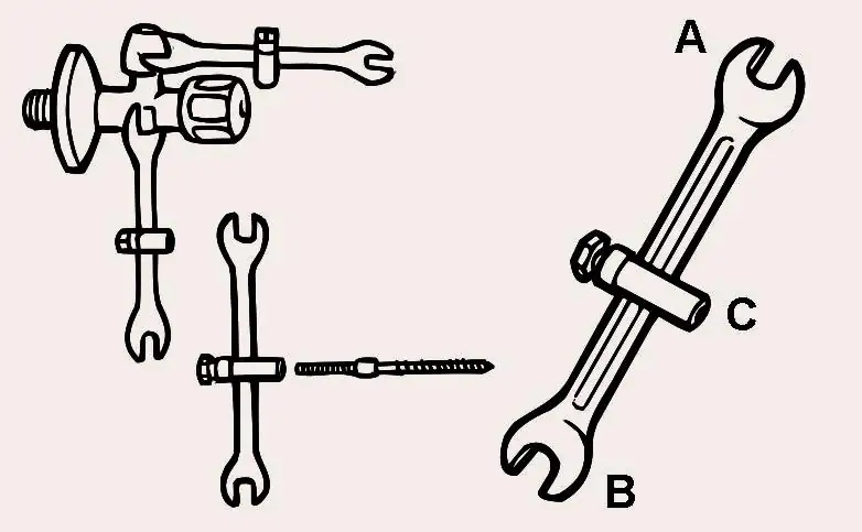 Sanitär-Gabelschlüssel 17 und 19 mm Aufnahme / verstellbar