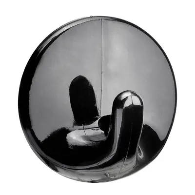 Hettich Garderobenhaken Kunststoff Ø 36 x 20 mm selbstklebend schwarz - 2 Stück