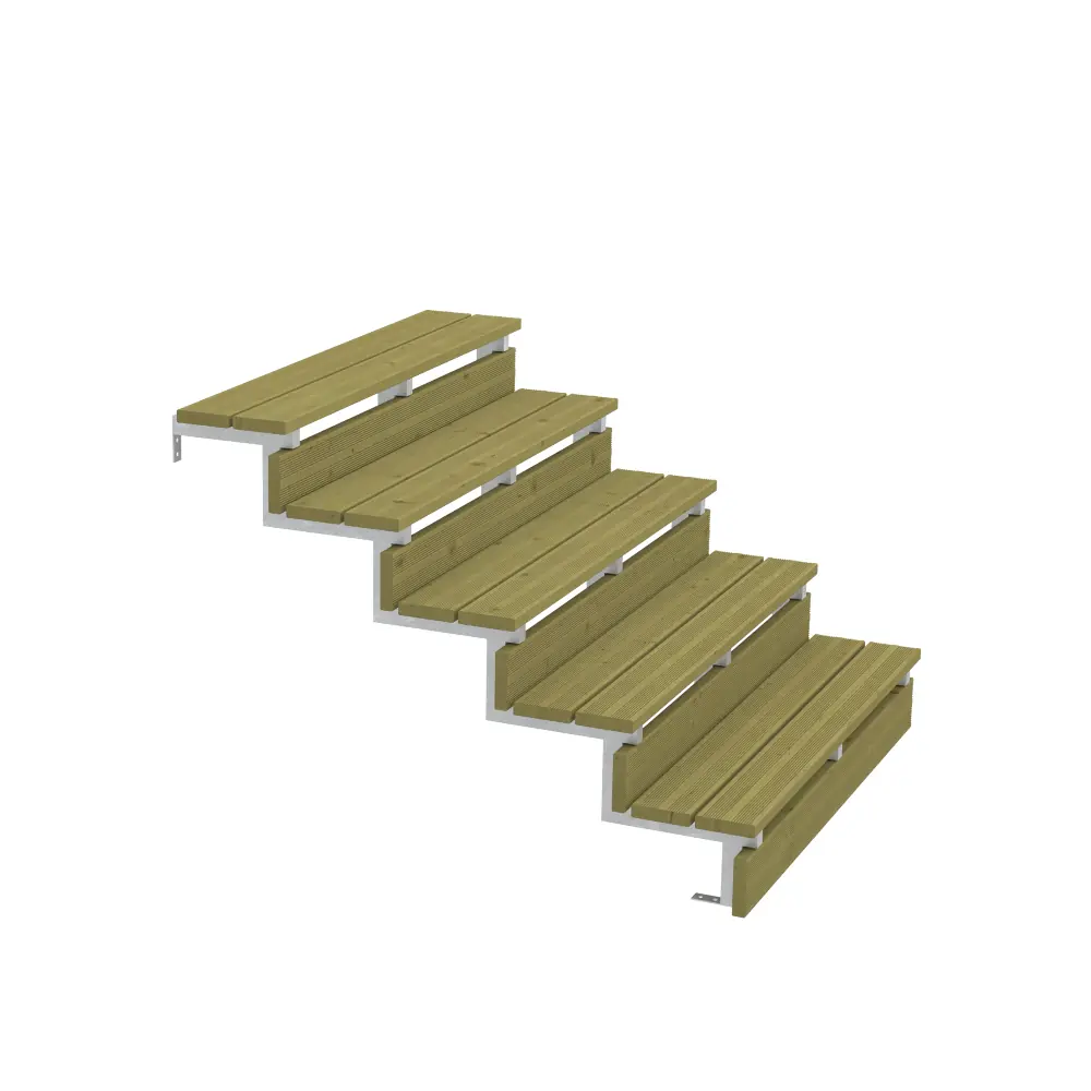 Plus Außentreppe Kiefer/Feuerverzinkt 5 Stufen 120 cm breit