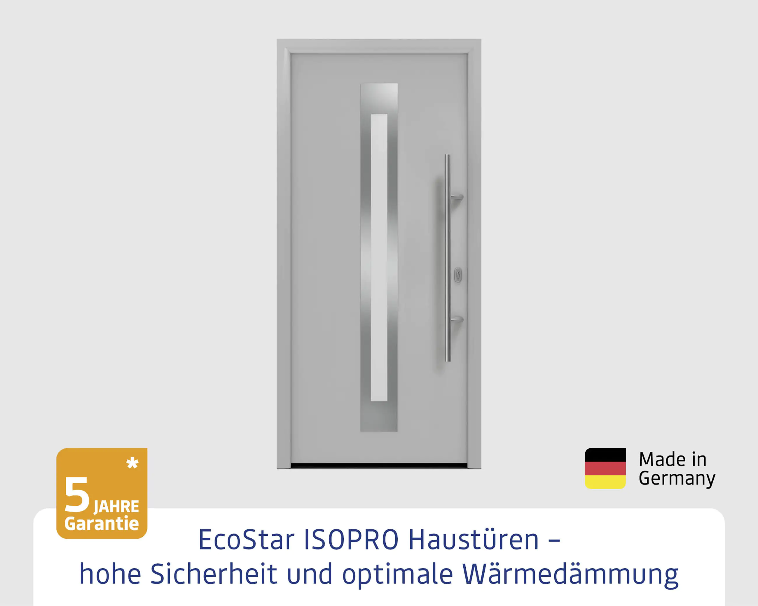 EcoStar Haustür ISOPRO IP 770S weißaluminium 110 x 210 cm EcoStar Haustür ISOPRO IP 770S weißaluminium 110 x 210 cm