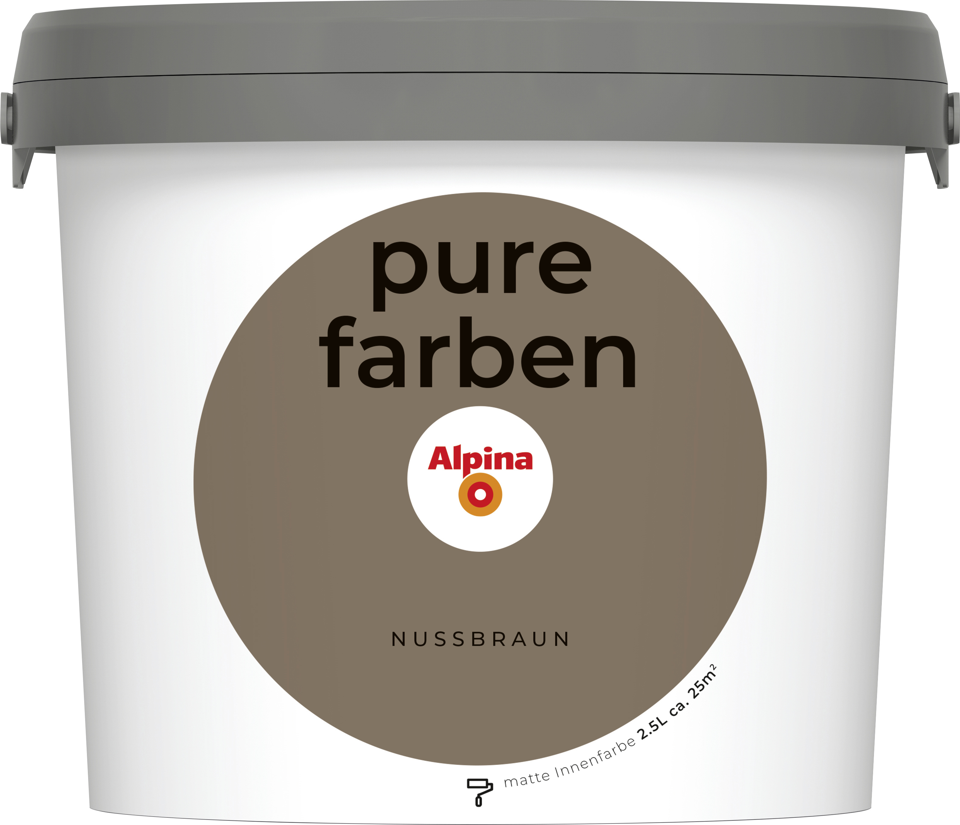 Alpina Pure Farben Wandfarbe nussbraun 2,5 L
