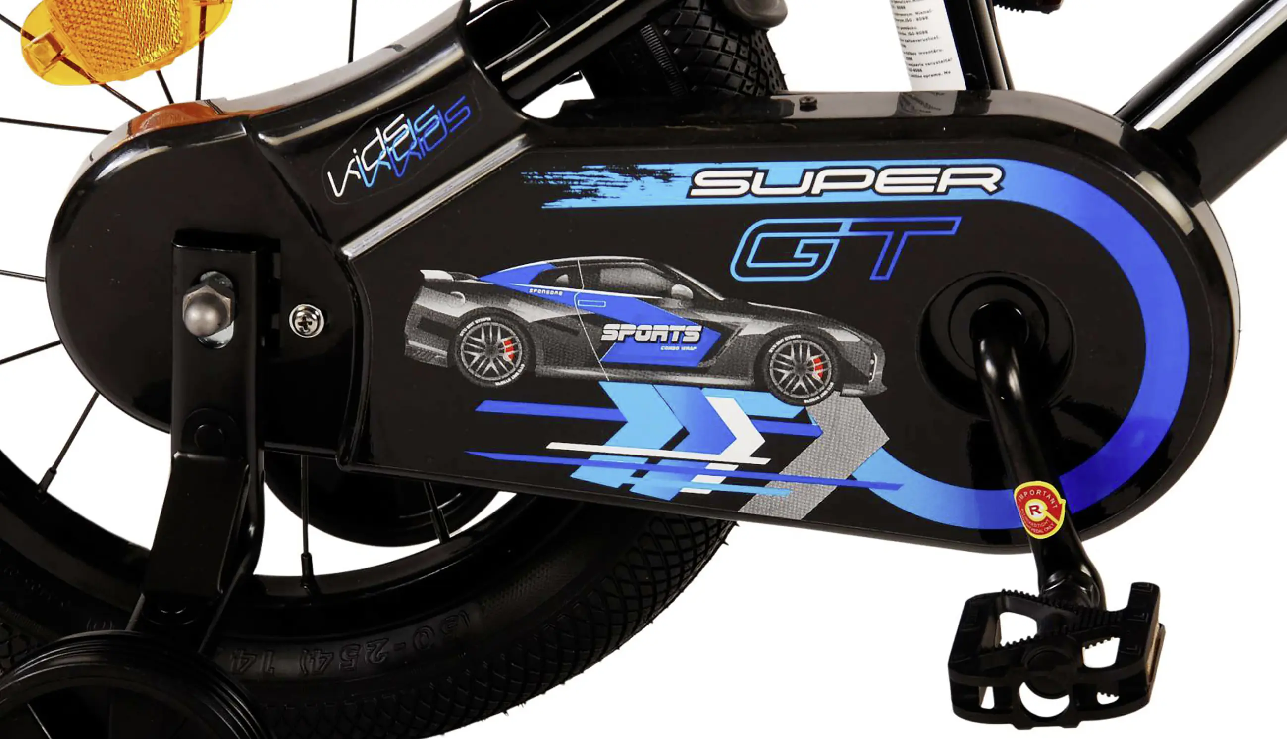 Volare Kinderfahrrad Super GT 14 Zoll schwarz/blau