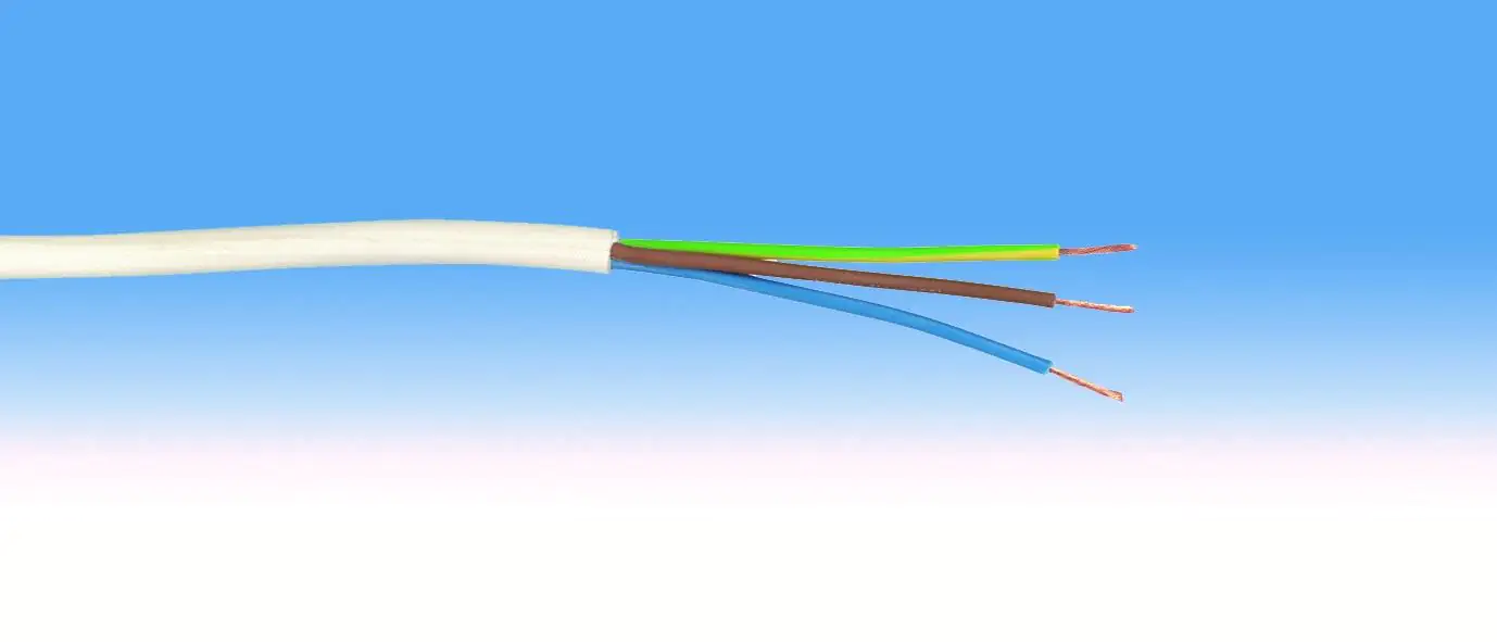 Schlauchleitung H05VV-F 3 G 4 - 1 Meter, weiß