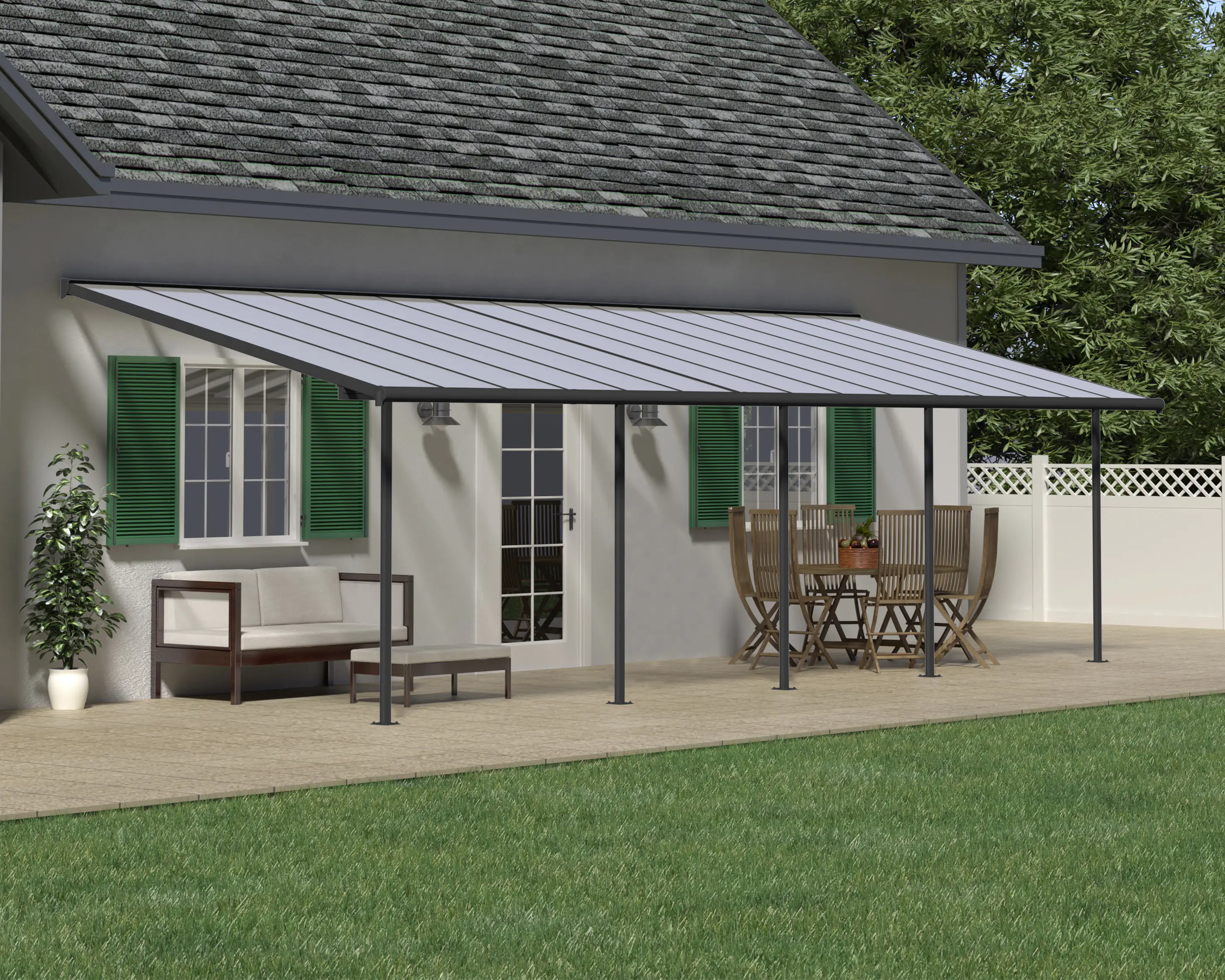 Canopia Terrassenüberdachung Sierra 924 x 295 cm anthrazit Canopia Terrassenüberdachung Sierra 924 x 295 cm anthrazit