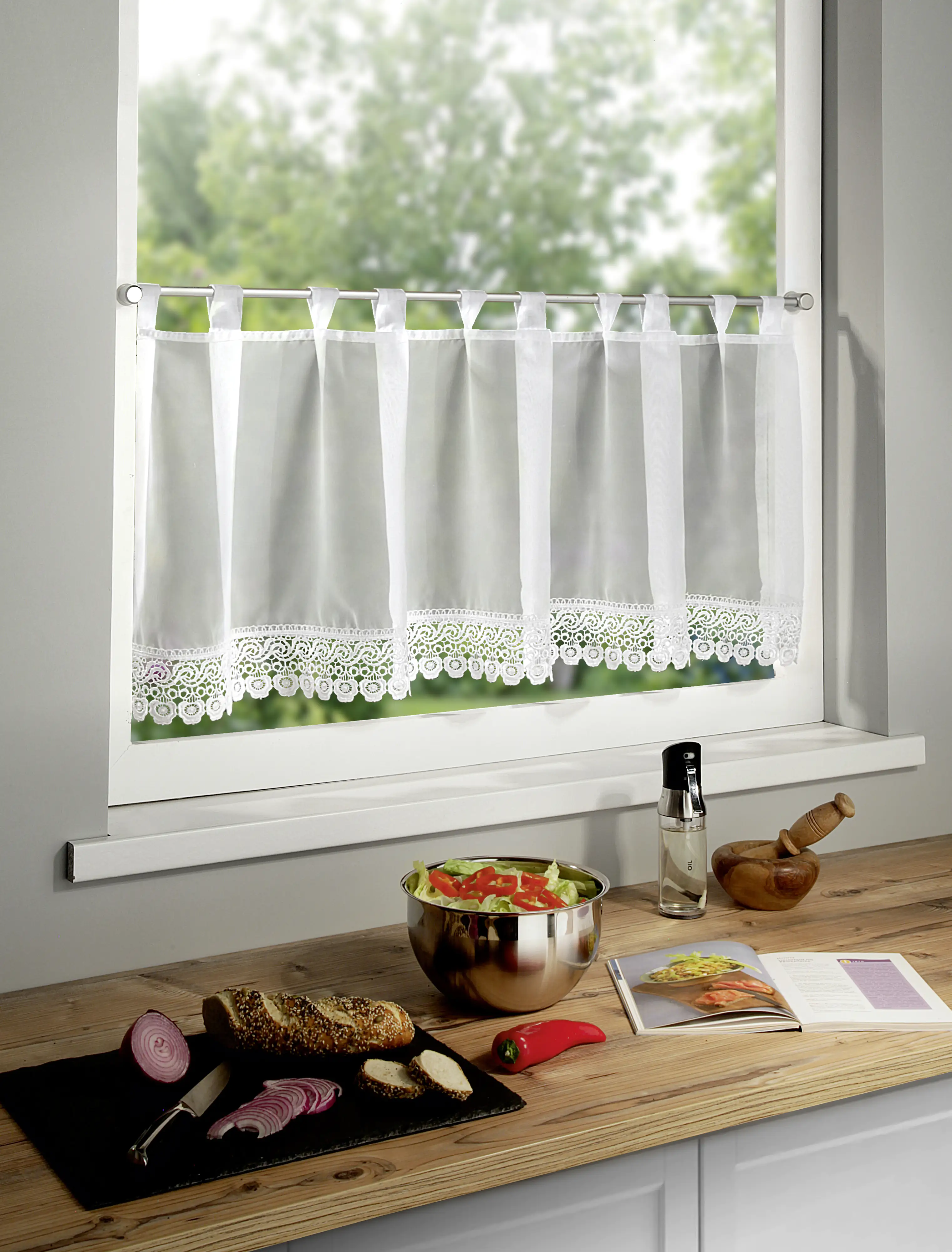 Neusser Collection Schlaufenpanneau Lucinda weiß, 45 x 140 cm