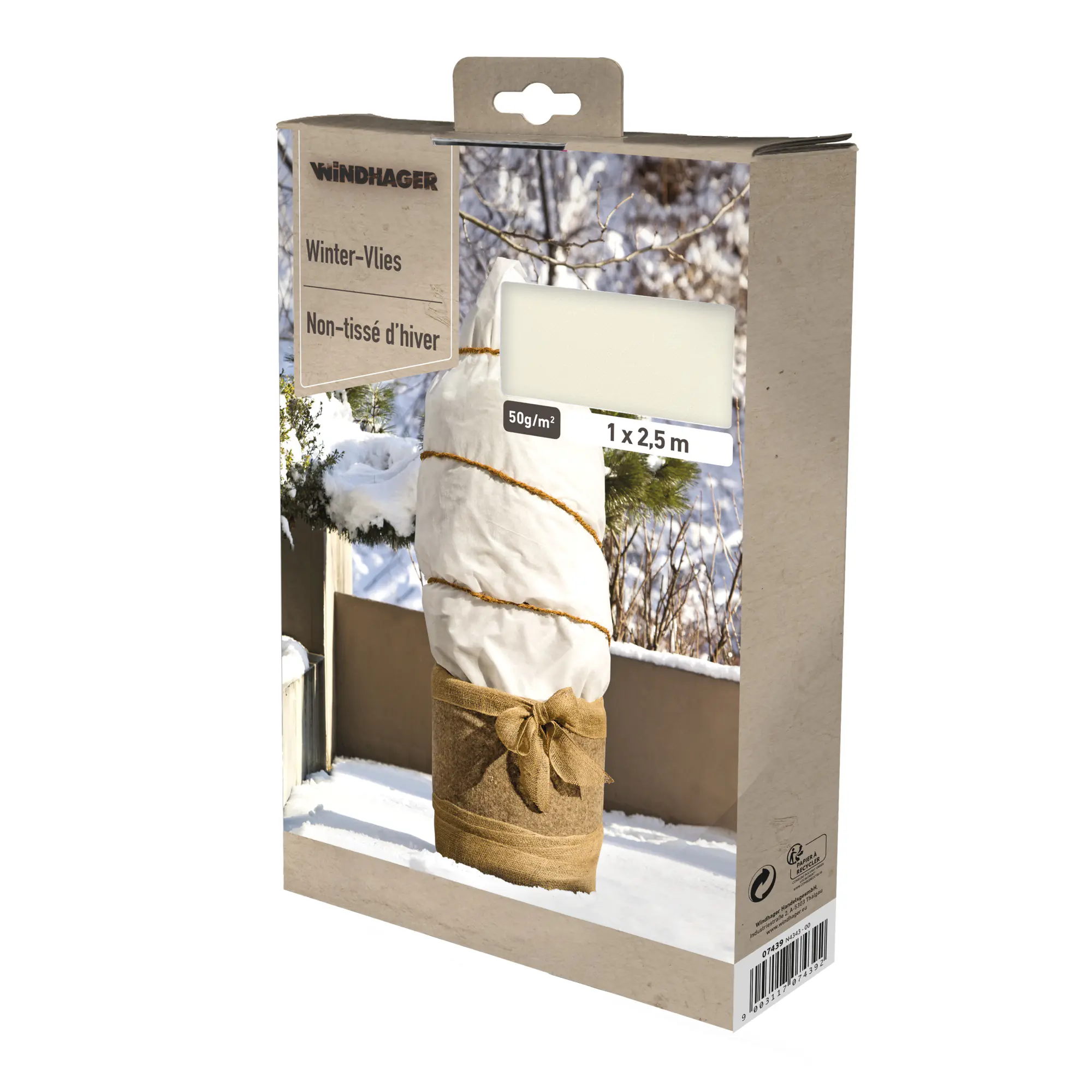 Windhager Winterschutz für Pflanzen Vlies 1 x 2,5 m weiß