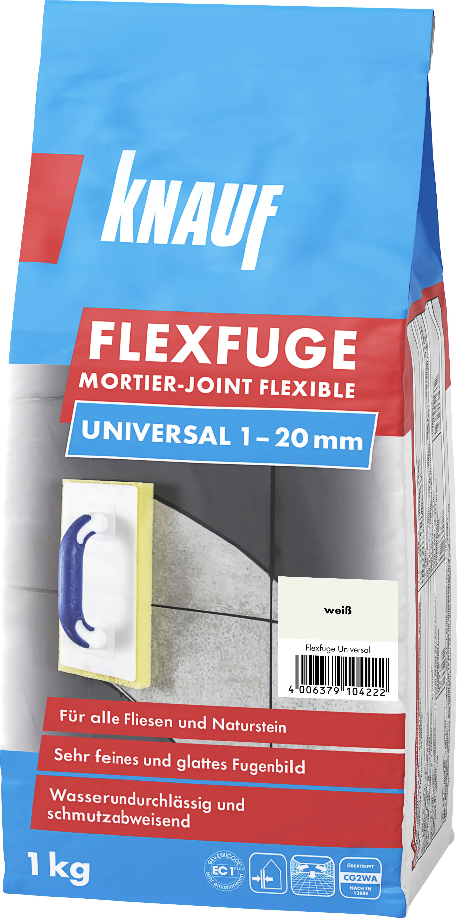 4006379104222 Knauf Fugenmörtel Flexfuge Universal 1 - 20 mm weiß 1 kg