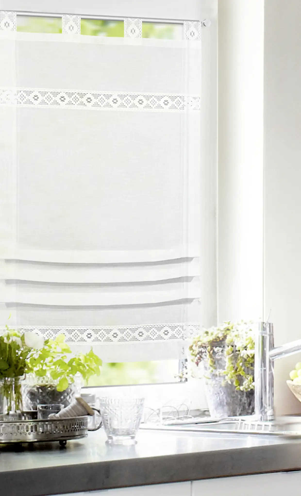 Neusser Collection Clipsrollo Amely Landhaus, weiß, 120 x 60 cm