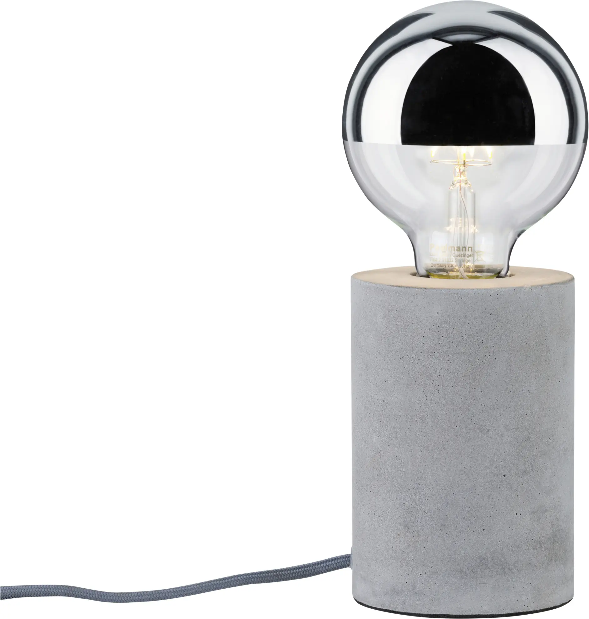 Paulmann Tischleuchte Neordic Mik E27, grau, dimmbar