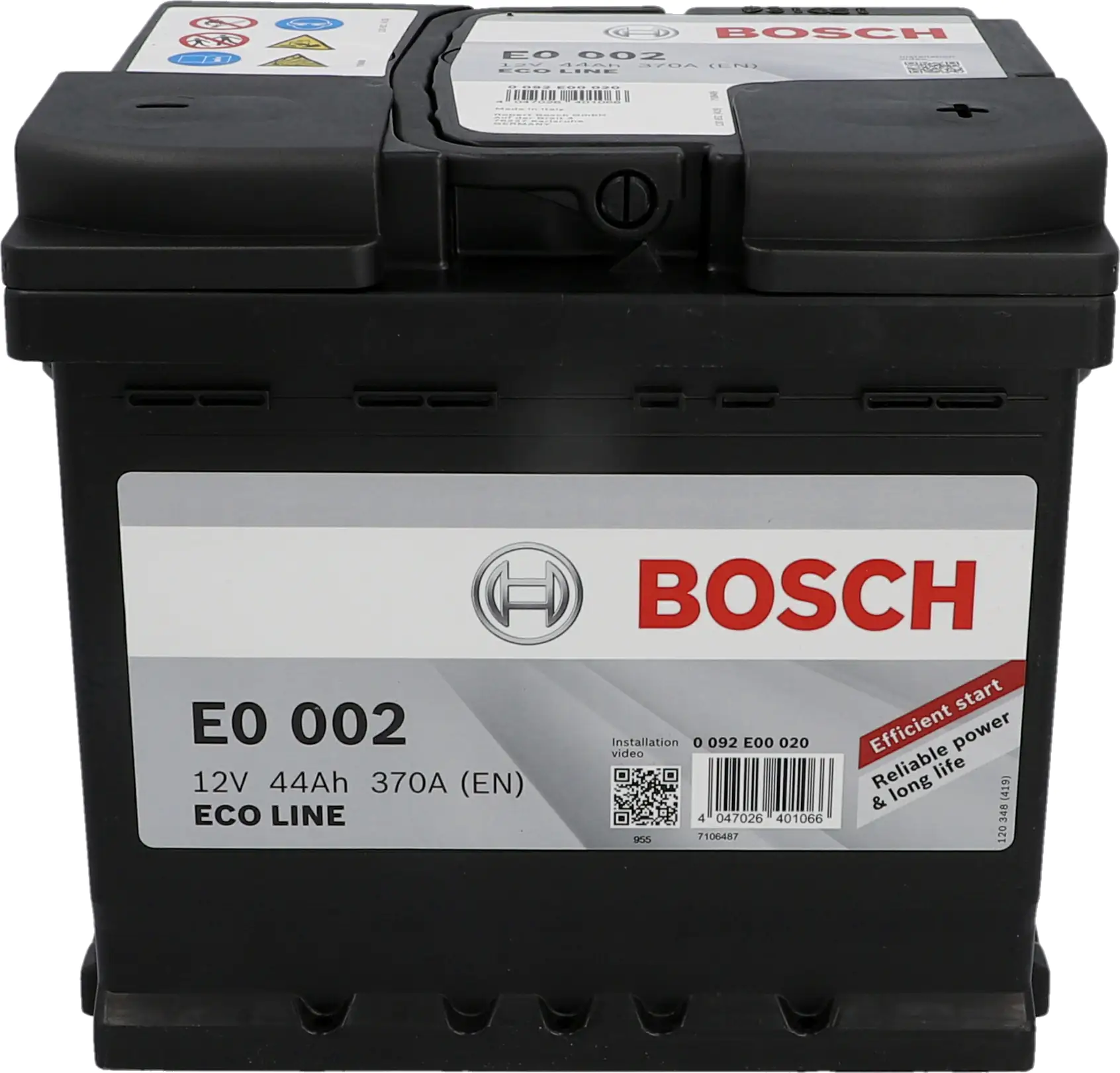 Bosch Starterbatterie Ecoline SLI-Batterie 44Ah 370A Maße: 207x175x190mm 