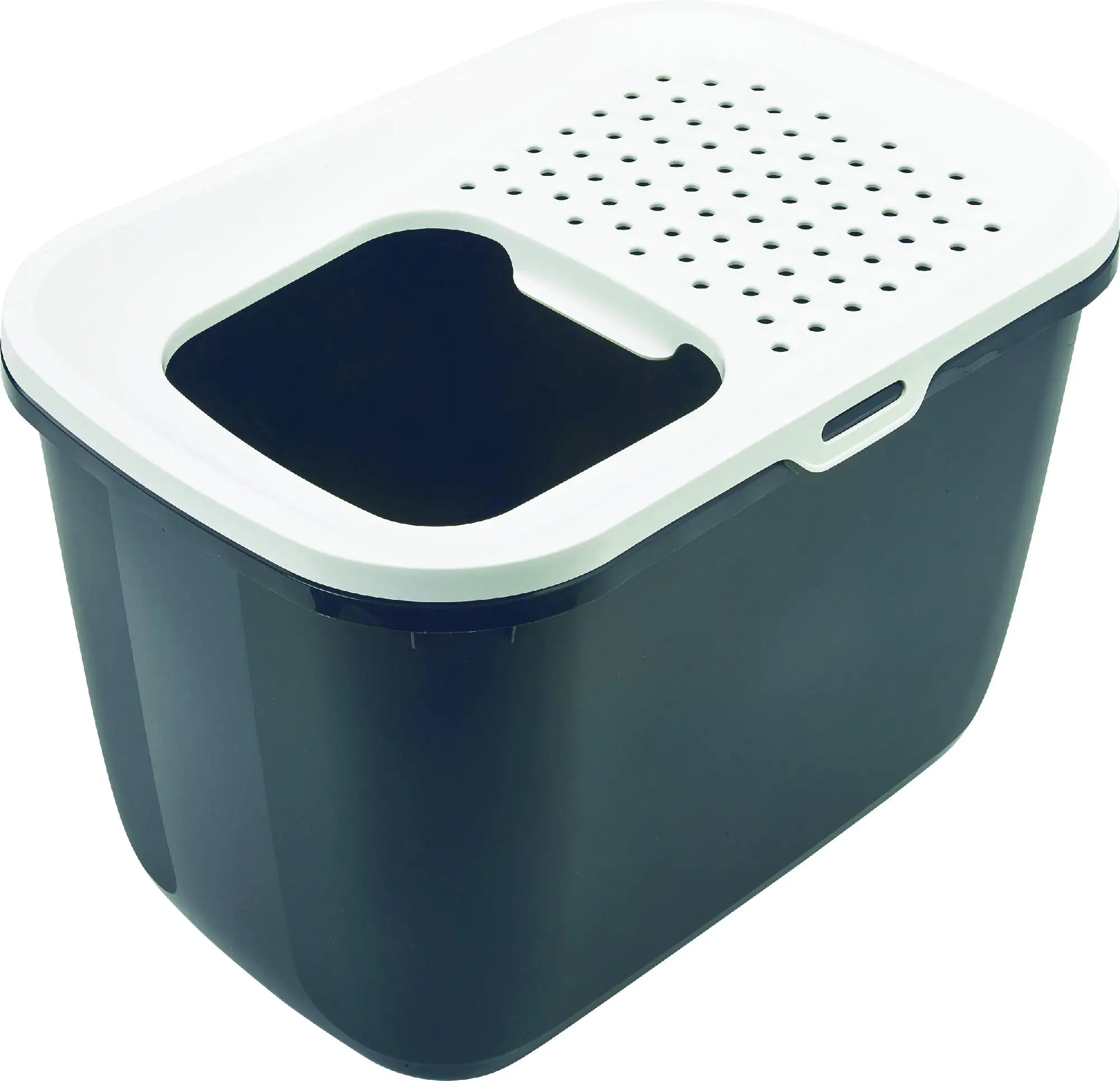 Nobby Katzentoilette Hop In anthrazit weiß 58,5 x 39 x 39,5 cm