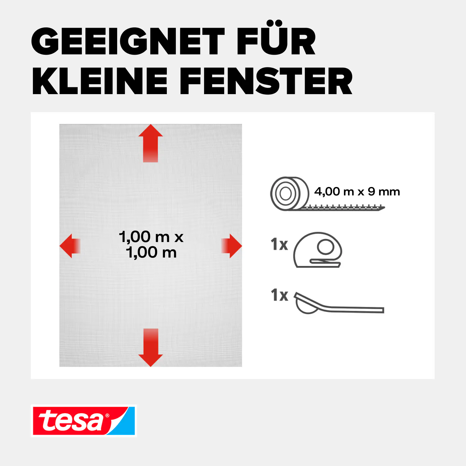 tesa Insektenschutz-Fenster COMFORT 100 x 100 cm anthrazit