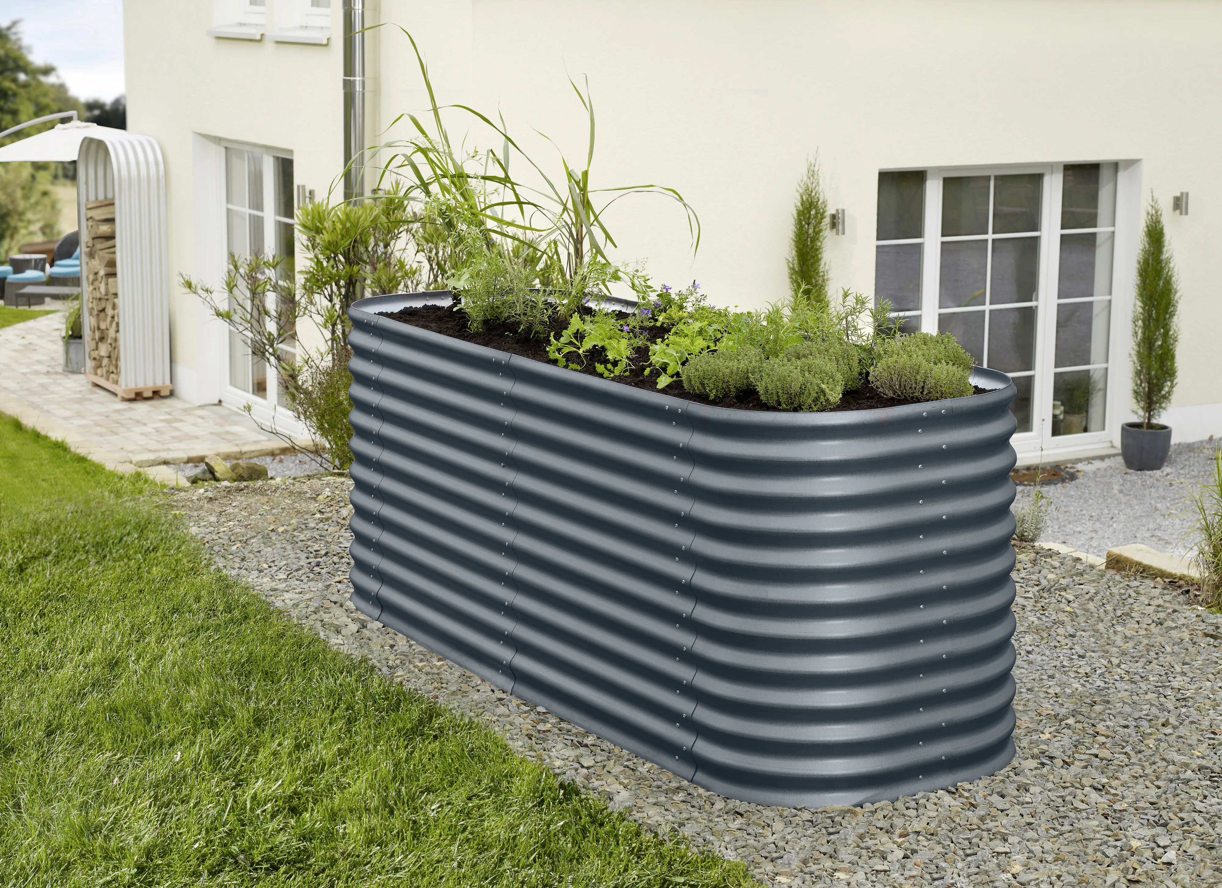 Vitavia Erweiterung Stretched zu Hochbeet 858 80 x 86 cm granit