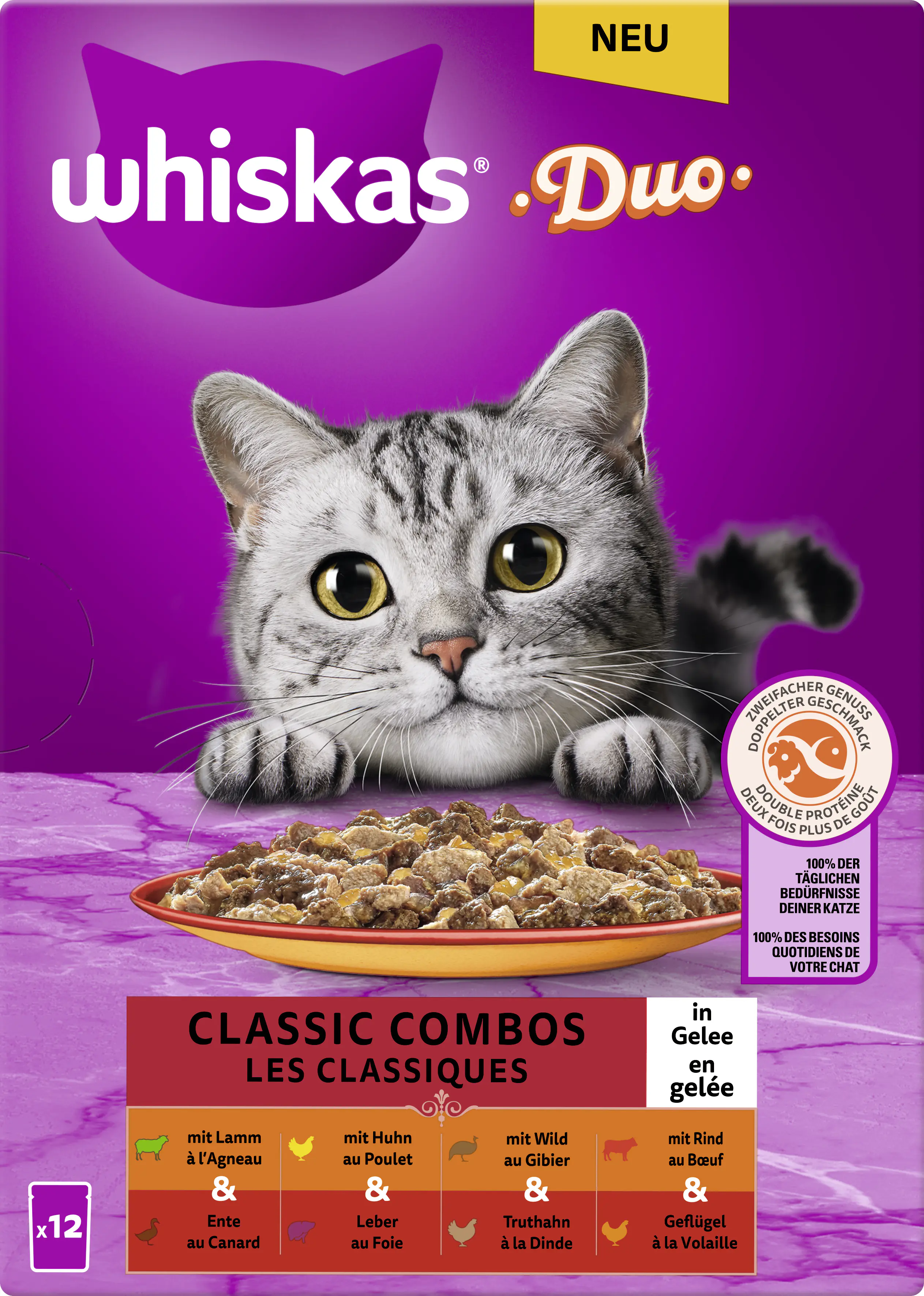 Whiskas Multipack Duo Classic Combos in Gelee Katzenfutter 12 x 85 g Whiskas Multipack Duo Classic Combos in Gelee Katzenfutter 12 x 85 g