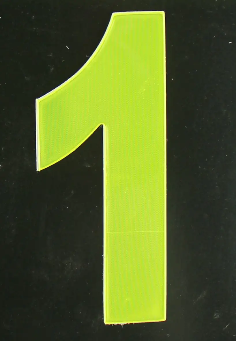 Conacord Reflektierende Klebezahl 1 gelb 80 mm "1"