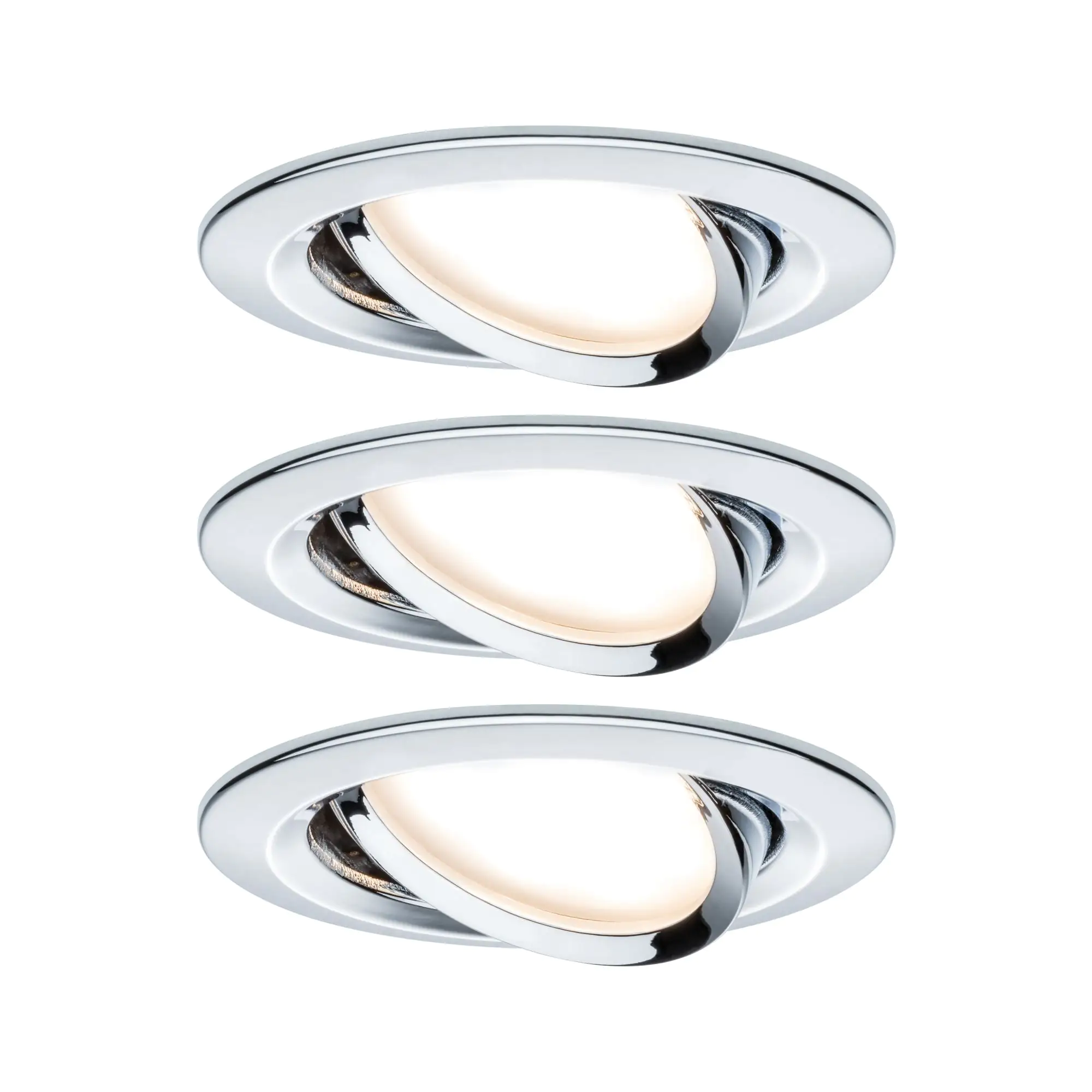 Paulmann LED Einbauleuchte Nova 3er Set chrom Ø 8,4 cm GU10 warmweiß