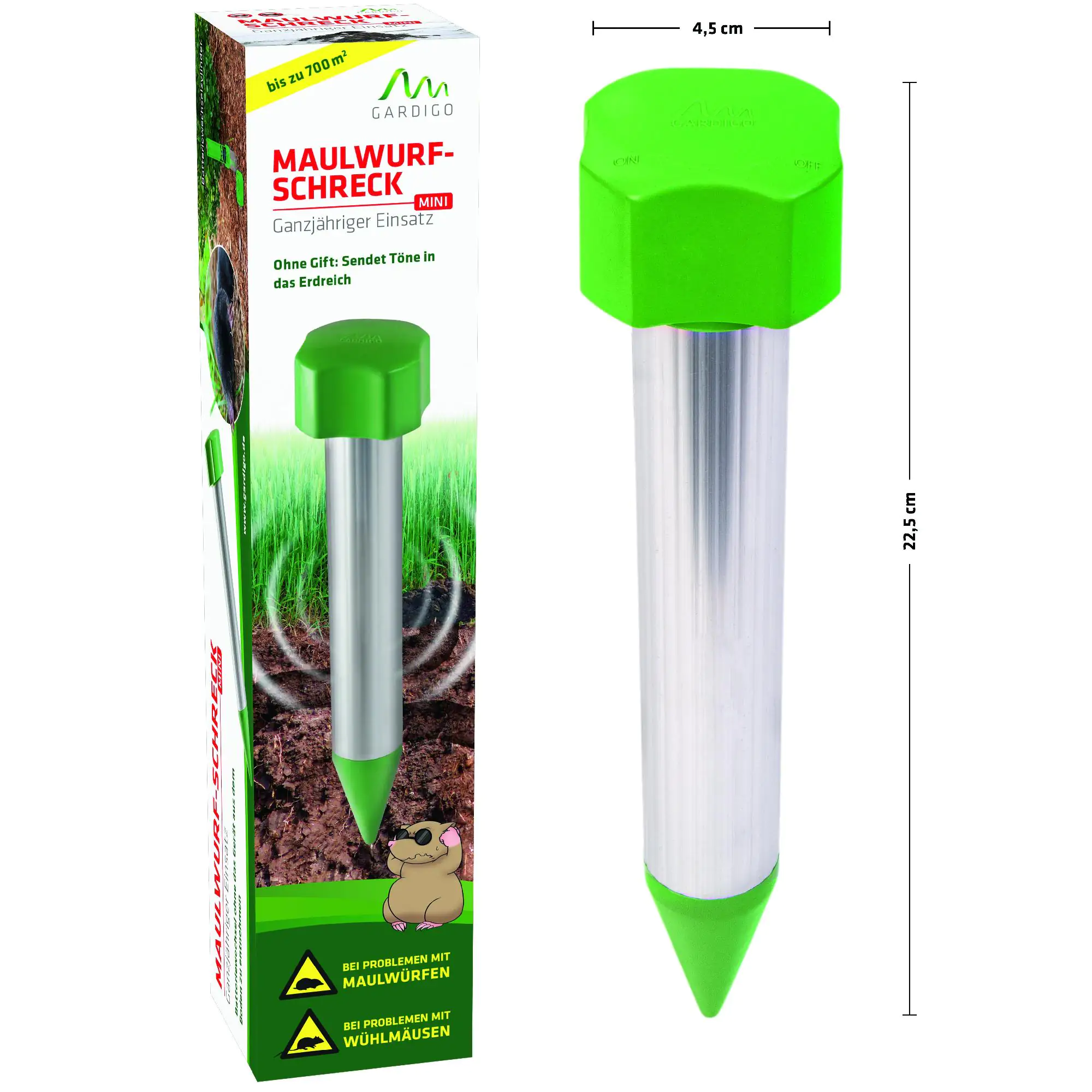 Gardigo Maulwurf-Vertreiber Mini Ganzjähriger Einsatz