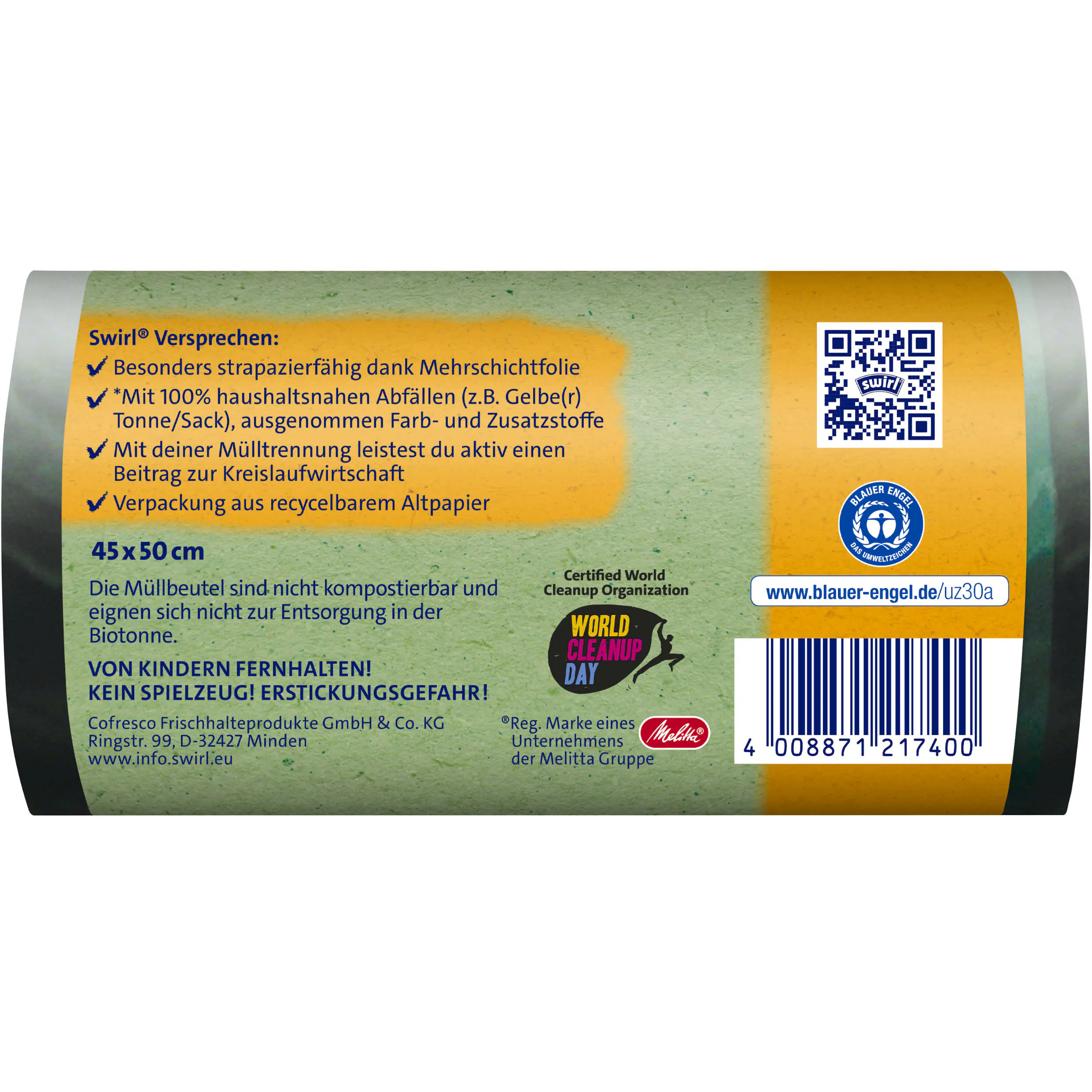 Swirl Öko Müllbeutel mit Tragegriff 20 L 18 Stück