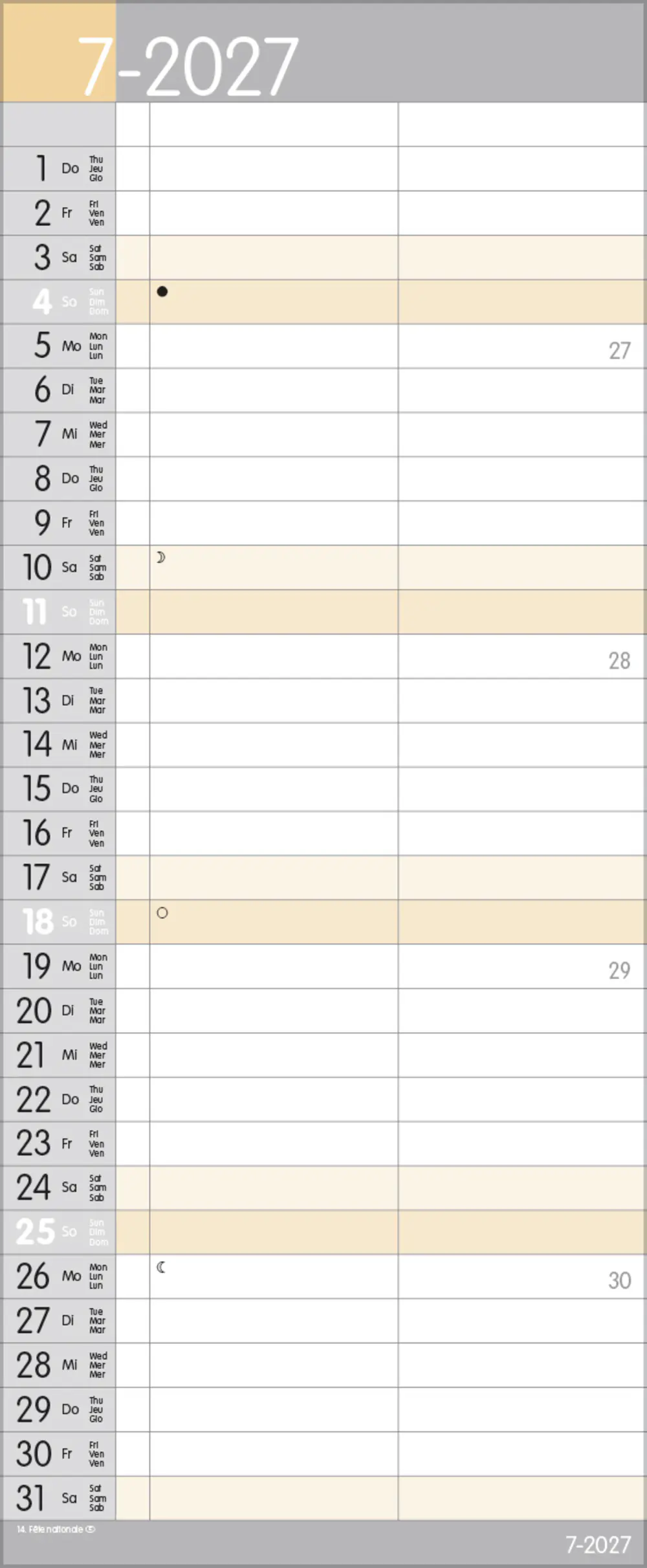 Korsch Kalender My Timer 2027 grau