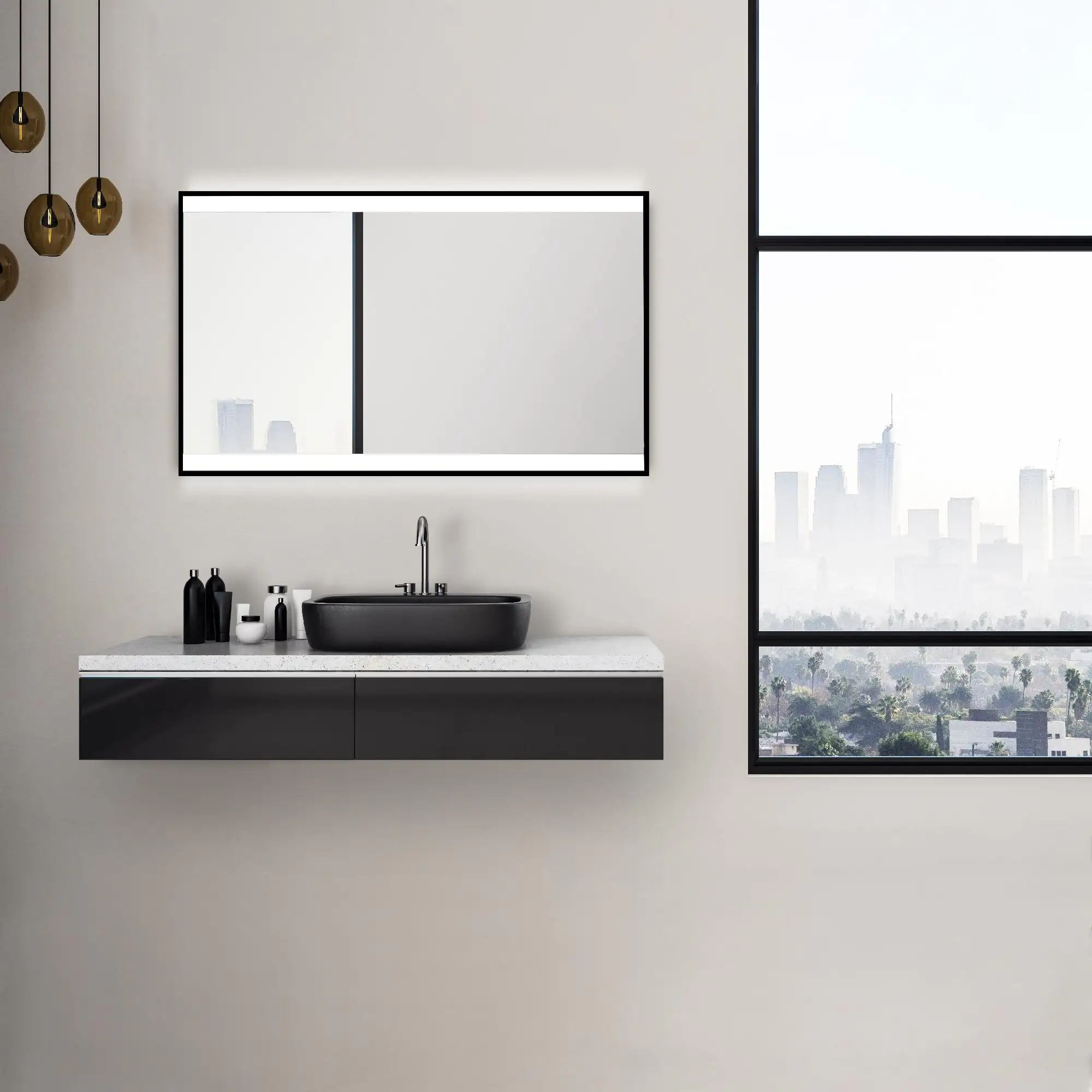 DSK LED Lichtspiegel Black Stark 120 x 70 cm, schwarz