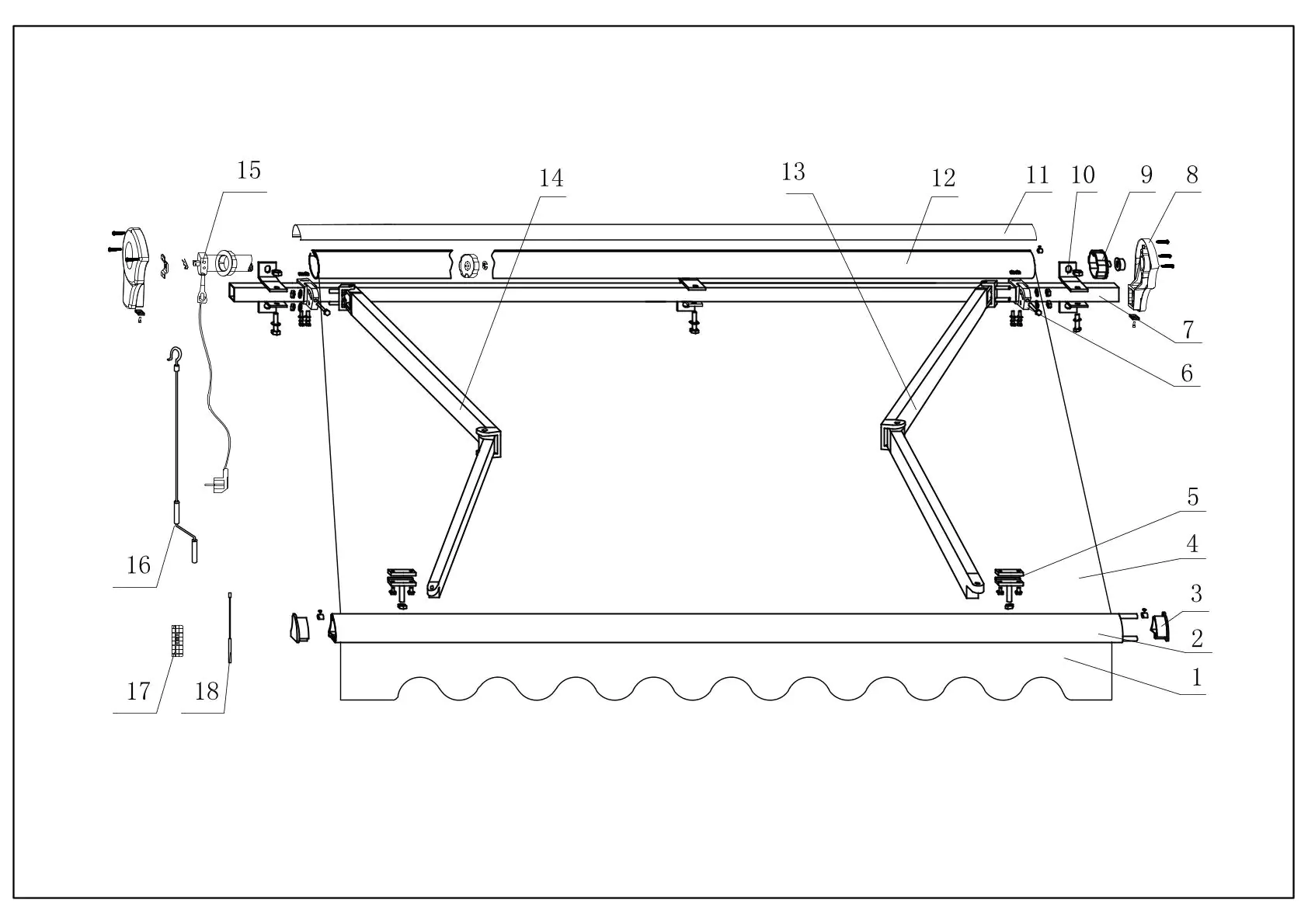2077817015549_5 TrendLine Halb-Kassettenmarkise grau-weiß-gestreift, Breite: 400 cm, Ausfall: 300 cm