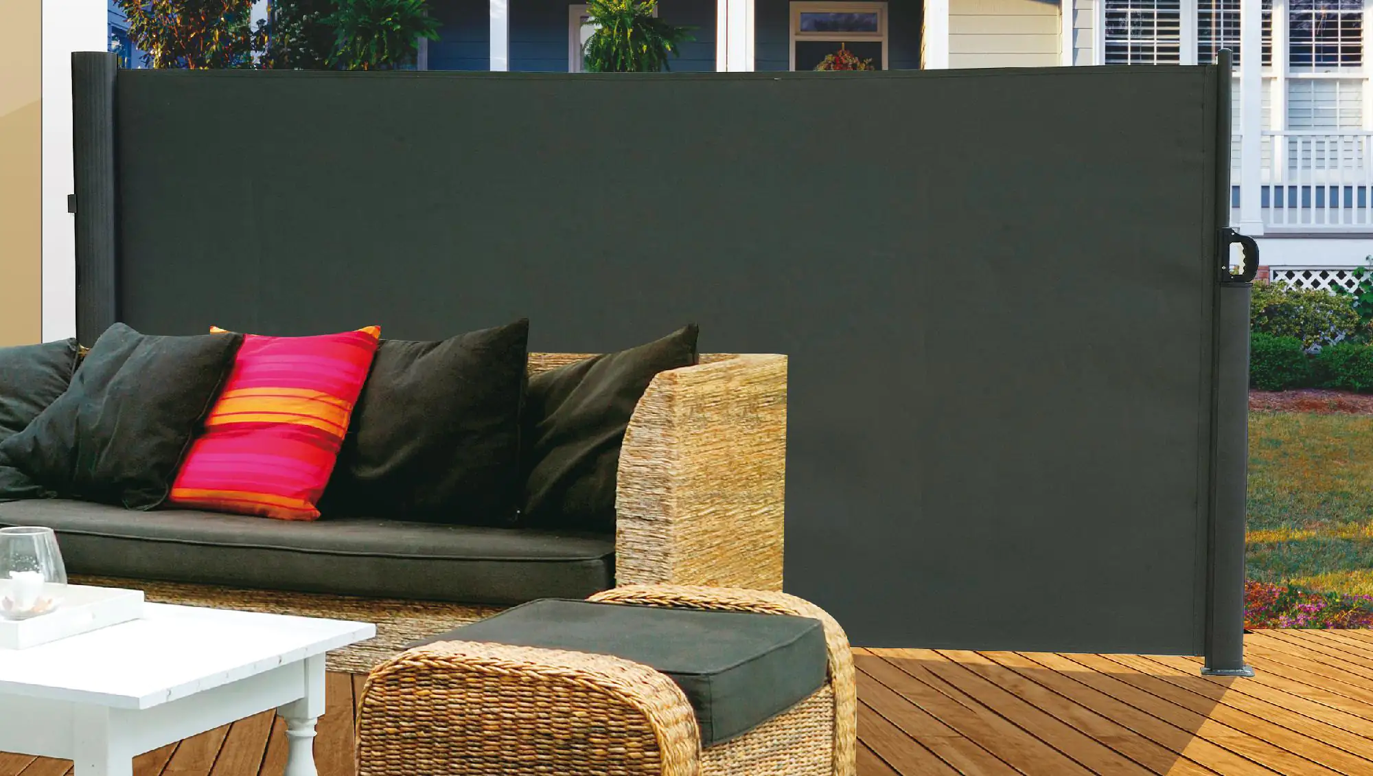 TrendLine Sichtschutz Malta anthrazit, Höhe: 180 cm, Auszug: 200 cm