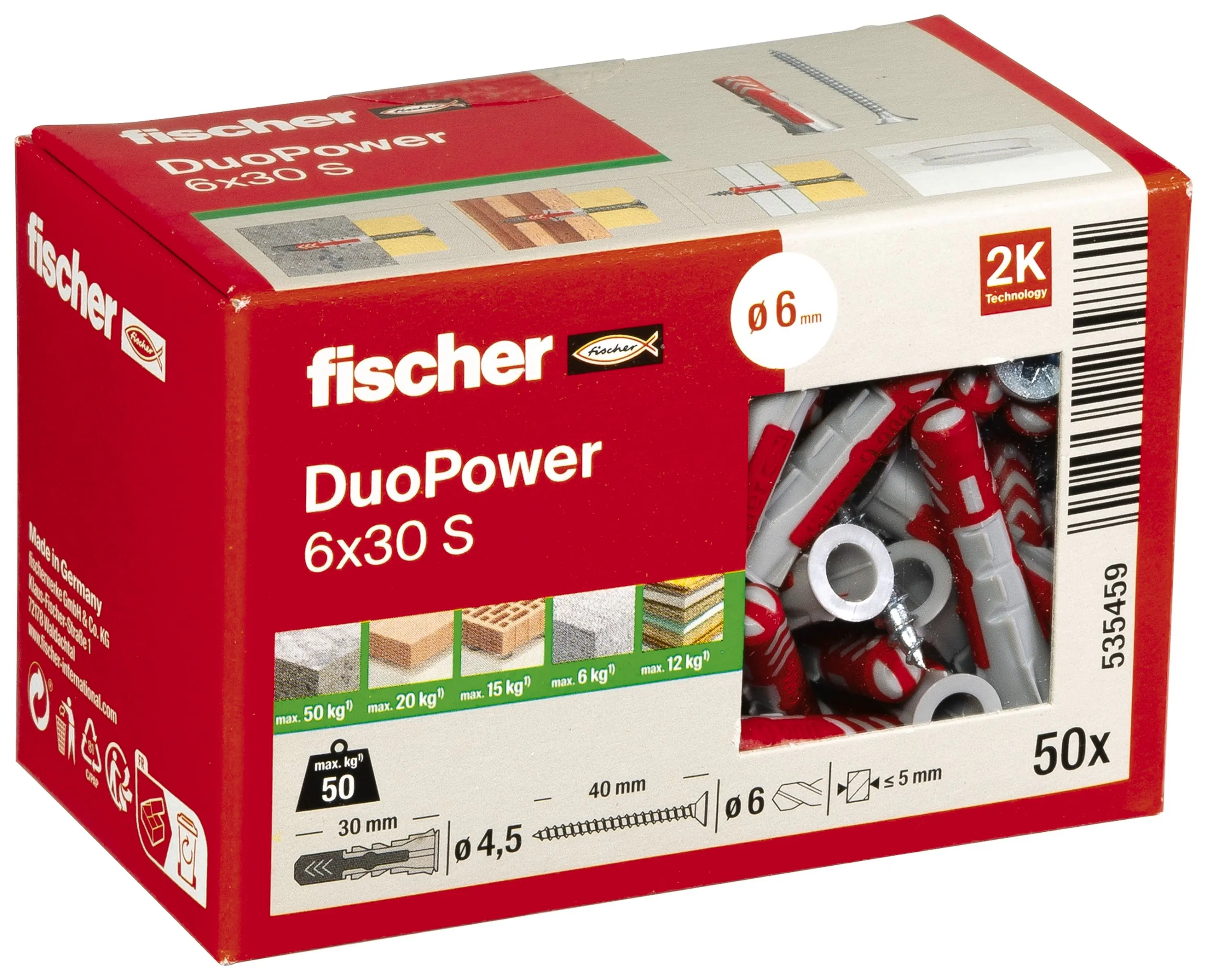 Fischer Dübel-Set Duopower 6.0 x 30 mm - 51 Stück Fischer Dübel-Set Duopower 6.0 x 30 mm - 51 Stück