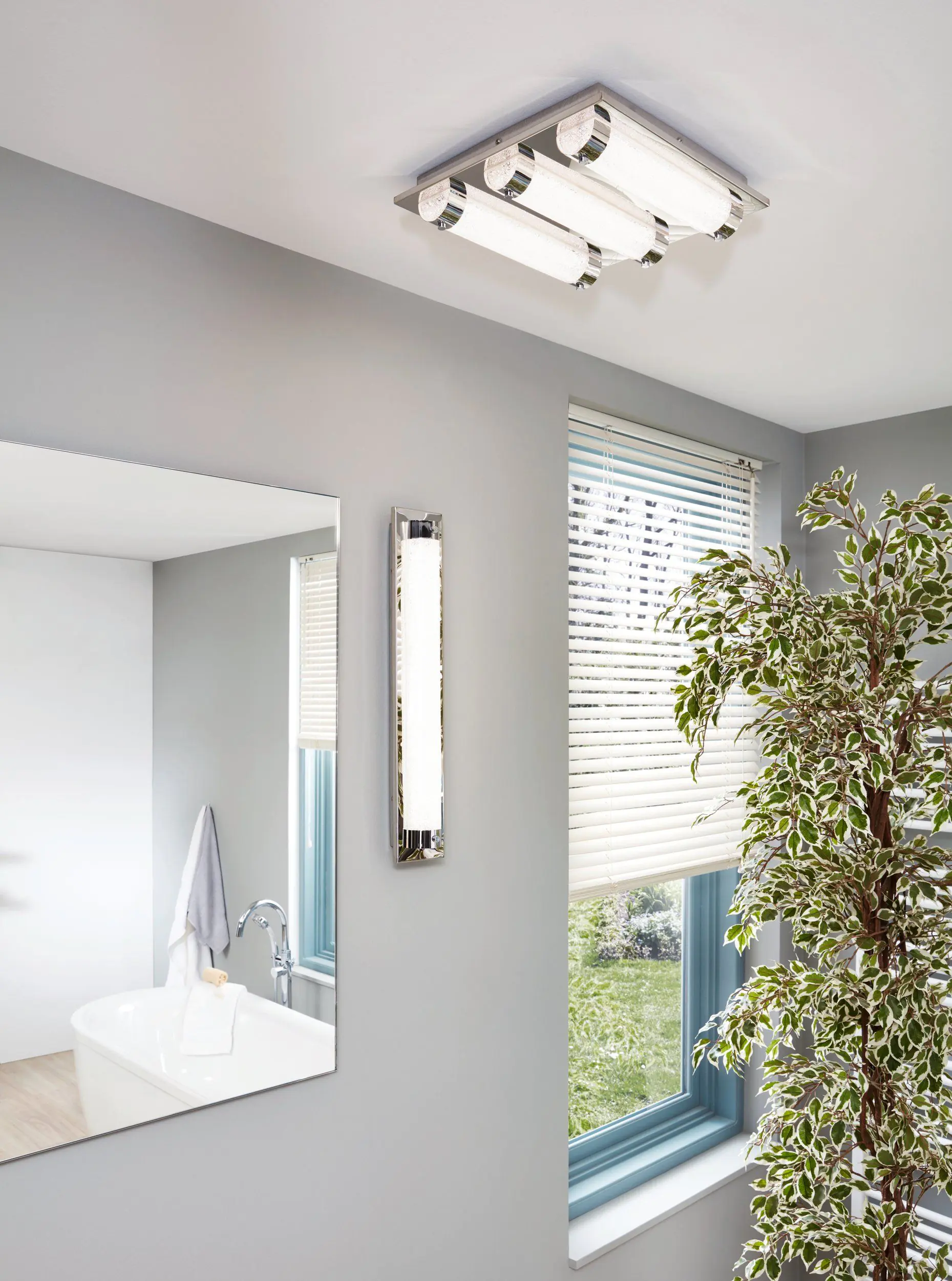 Eglo LED Badleuchte Tolorico chrom 35 x 35 cm neutralweiß