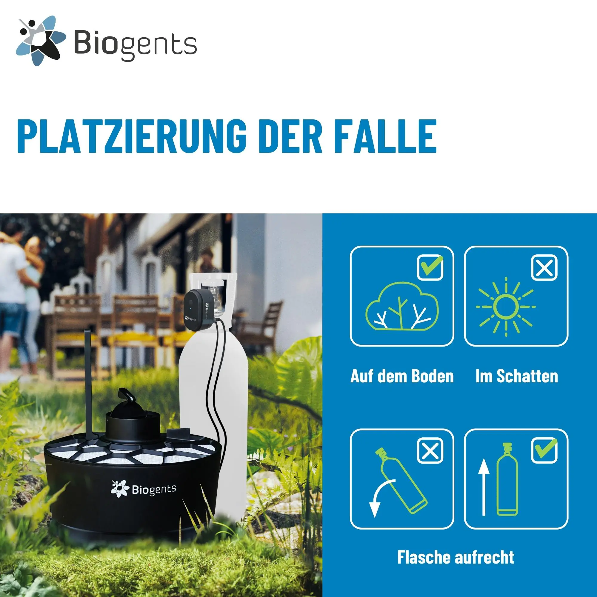 Biogents Aero Trap Plus Mückenfalle ausreichend für bis zu 700 m²