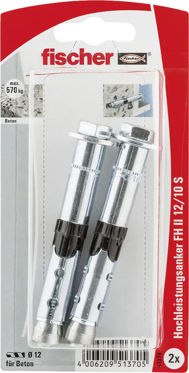 4006209513705 Fischer Hochleistungsanker FH ll 12.0 x 80 mm -2 Stück